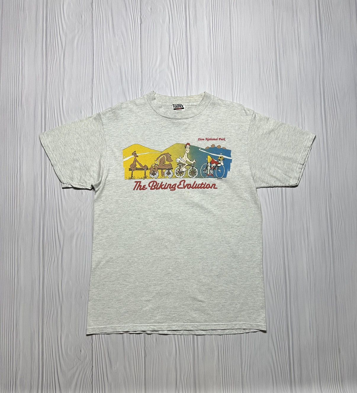 Vintage Vintage 80’s Biking Evolution 1987 Humor T-Shirt Size US L / EU 52-54 / 3 - 1 Thumbnail