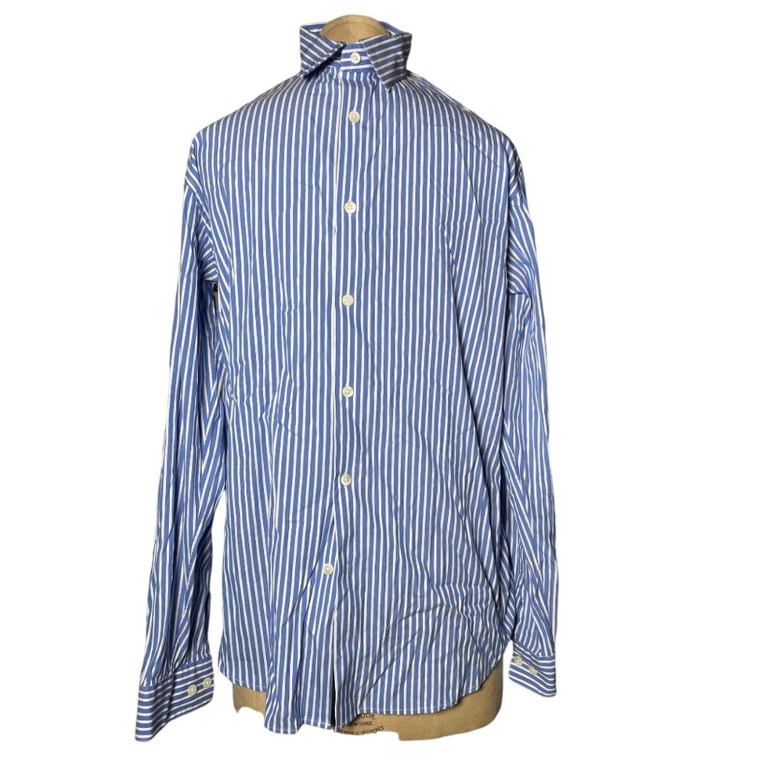 Theory Theory Irving button down navy white poplin shirt Medium Size US M / EU 48-50 / 2 - 3 Thumbnail