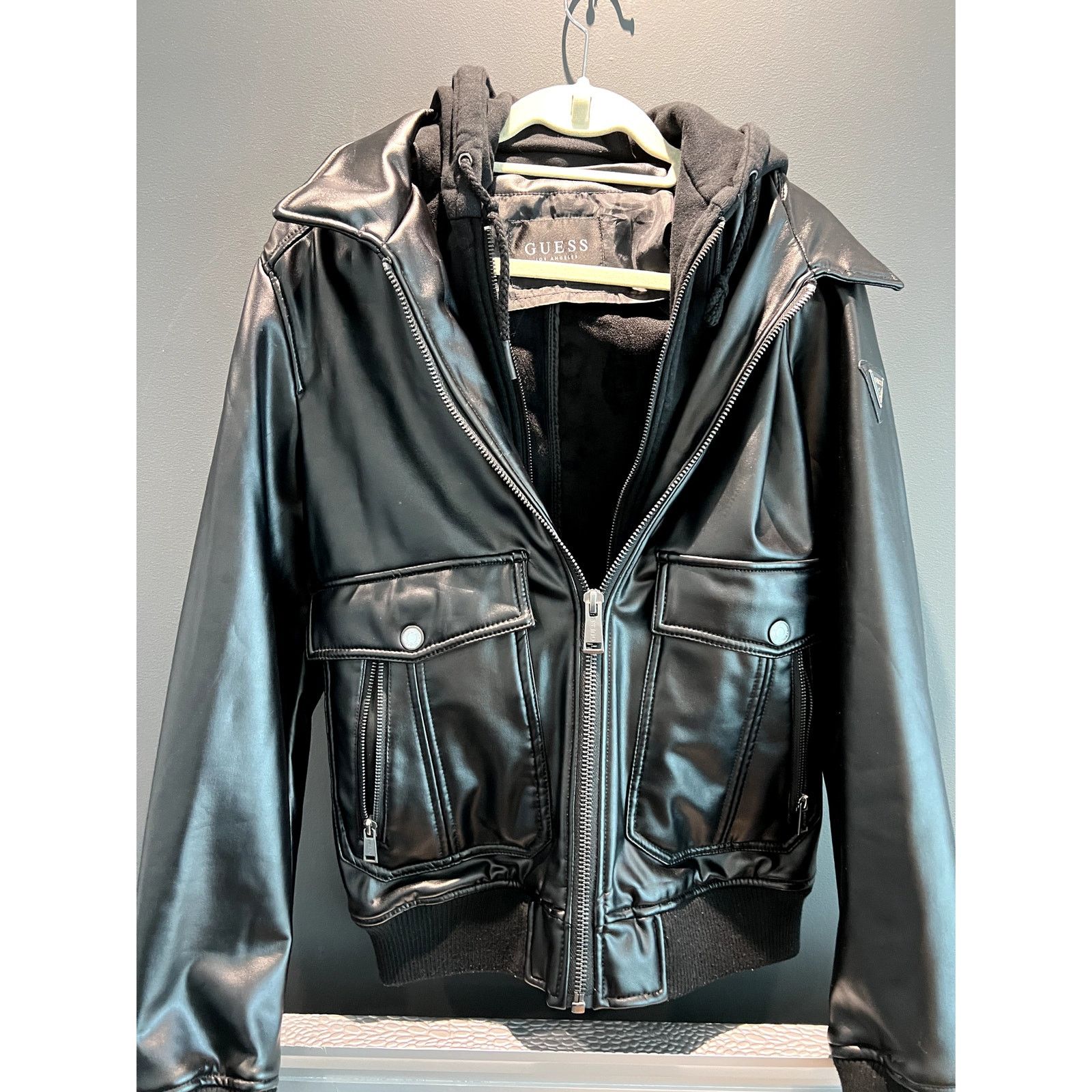Zara ZARA Zip-Up Hooded Leather Jacket - Medium Size US L / EU 52-54 / 3 - 1 Thumbnail