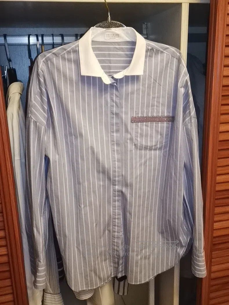 Brunello Cucinelli Brunello Cucinelli Striped Shirt Size L / US 10 / IT 46 - 1 Thumbnail