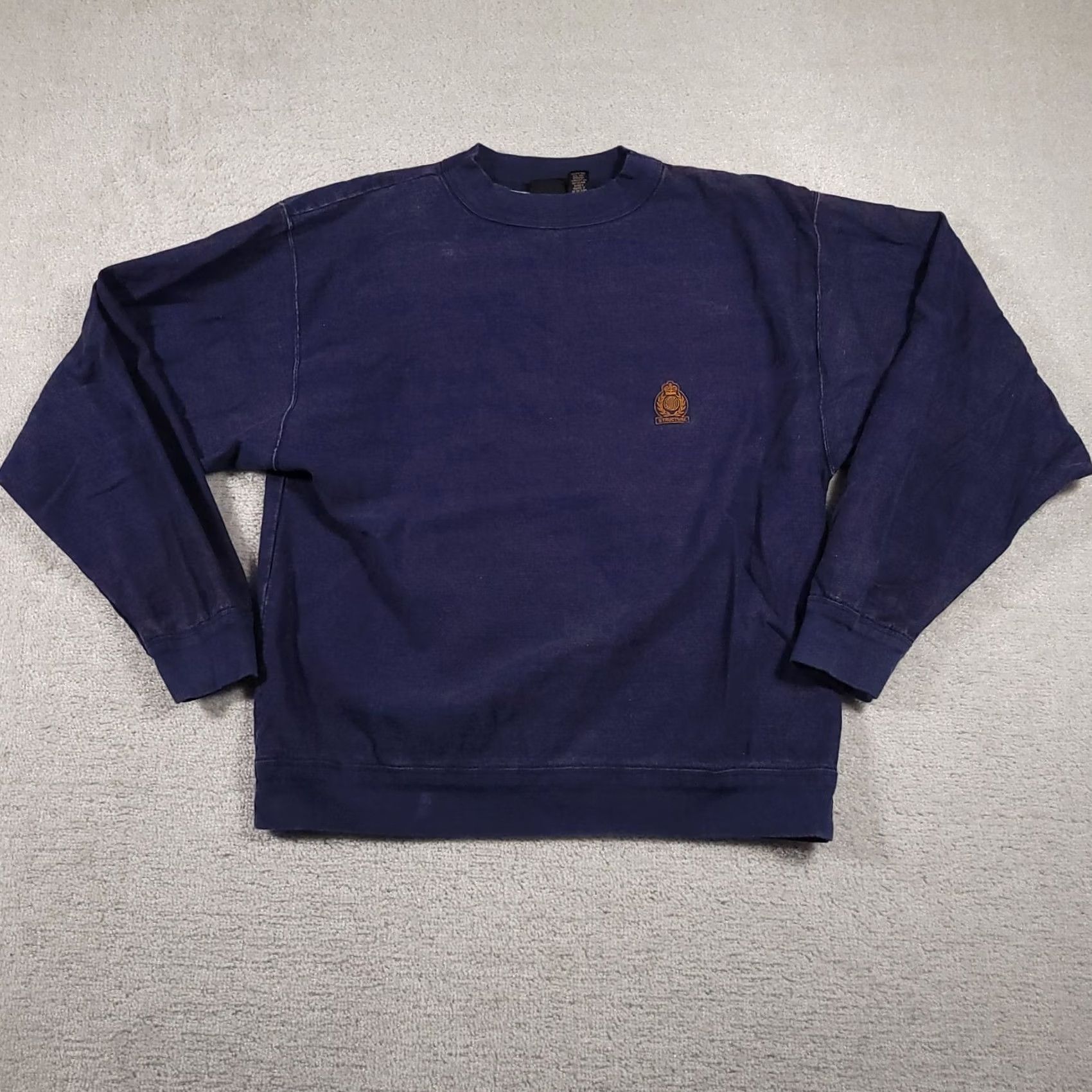 Vintage VINTAGE Structure Sweatshirt Mens Large Crewneck Pullover USA Embroidered 90s Blue Size US L / EU 52-54 / 3 - 2 Thumbnail