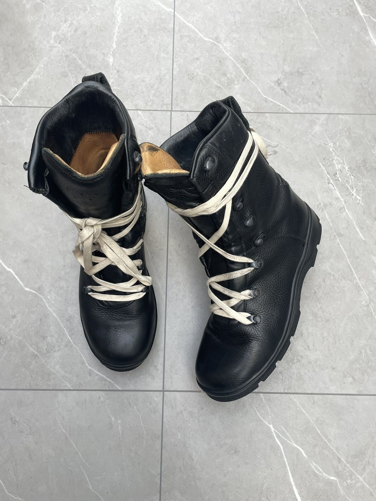 Vintage 1970s Vintage Military Black Leather Combat Boots Size US 10 / EU 43 - 7 Thumbnail