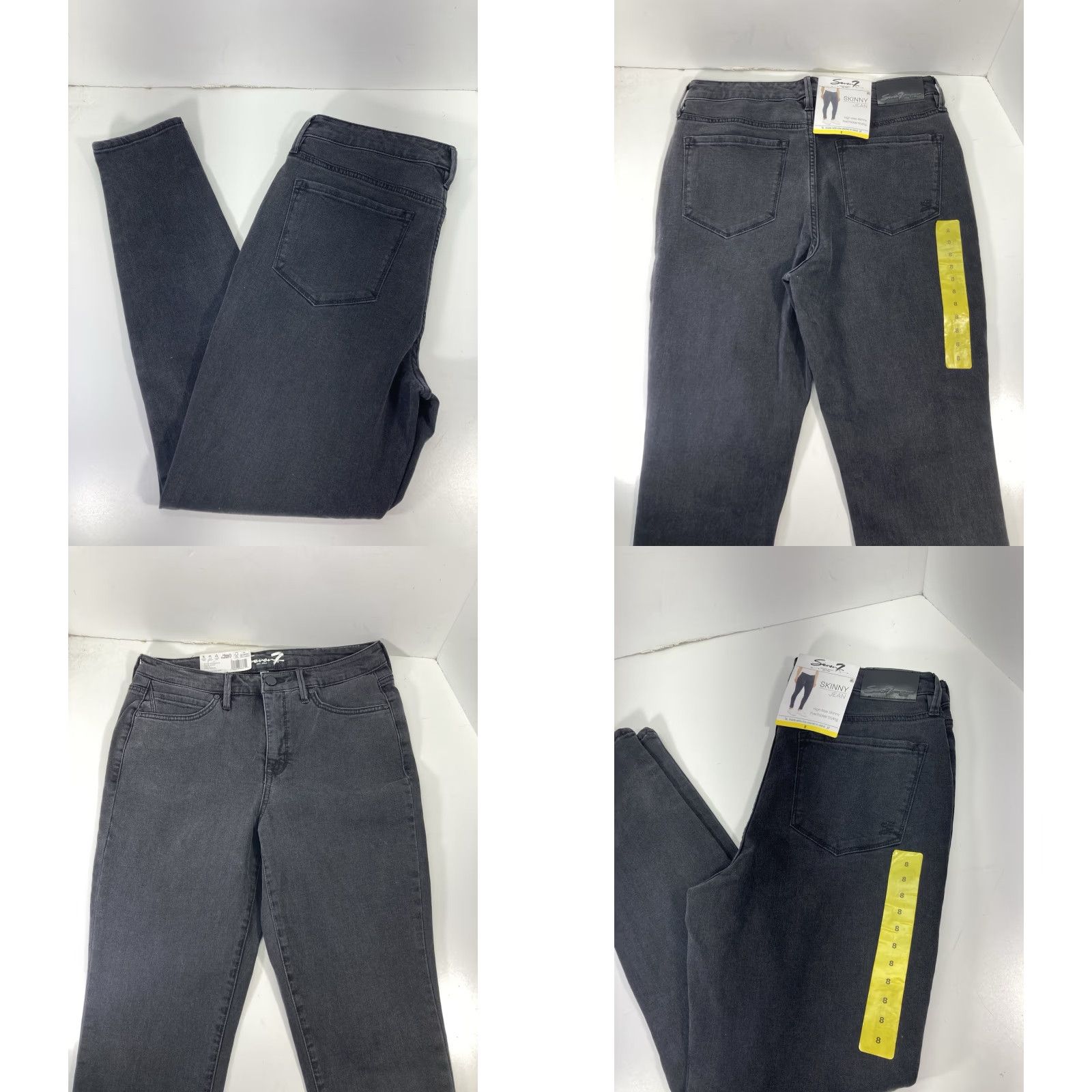 Vintage Seven7 Jeans Women Skinny 8 29X30 Black Denim High Rise Stretch NWT Size 30" / US 8 / IT 44 - 8 Thumbnail