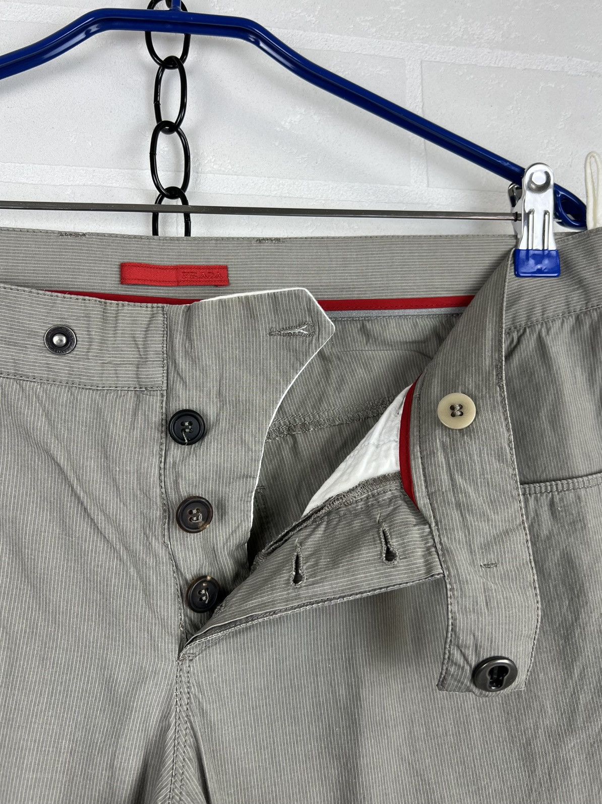 Prada PRADA MILANO Pants Red Tab Beige Classic Cotton Lightweight Size US 32 / EU 48 - 12 Thumbnail