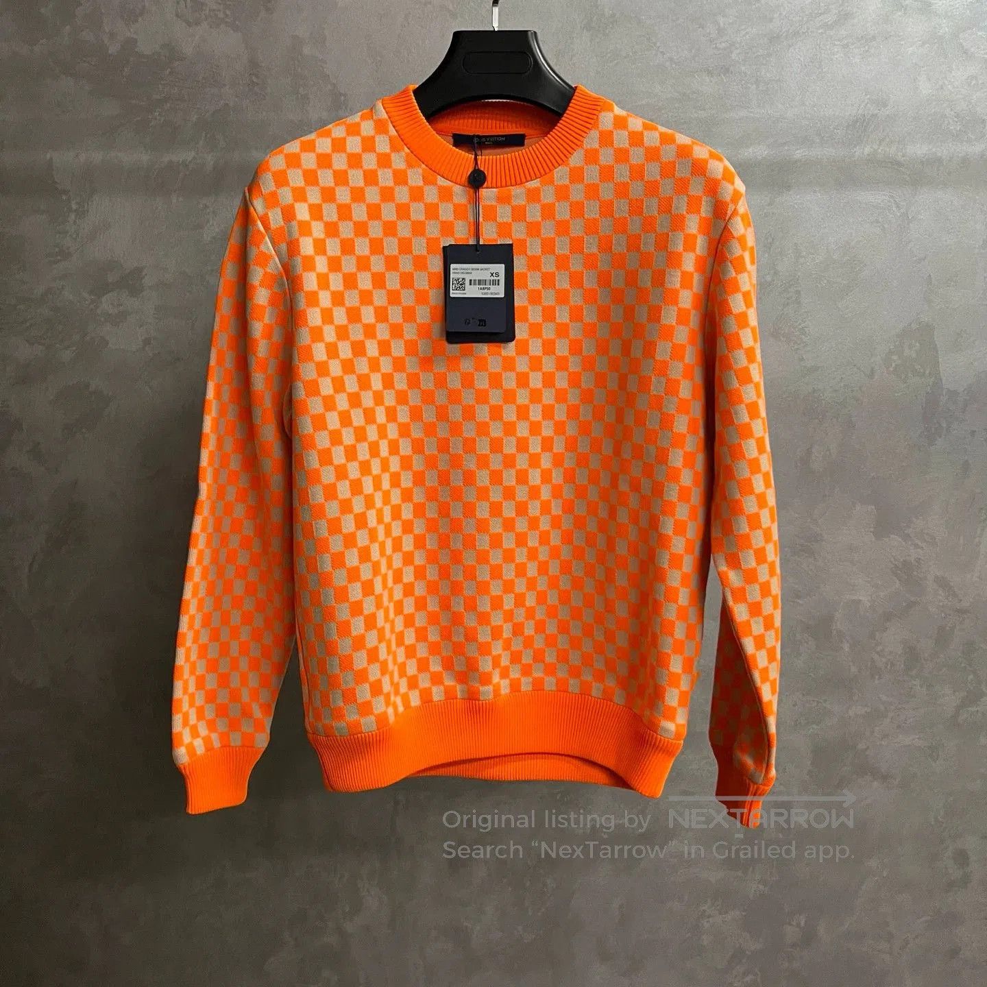 Louis Vuitton Louis Vuitton Orange Check Crewneck Sweatshirt. Size XS / US 0-2 / IT 36-38 - 1 Thumbnail