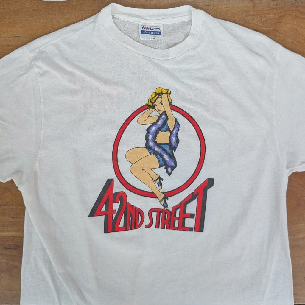 Hanes × Vintage Vintage 42nd Street Broadway Your Single Stitch T-Shirt Size US M / EU 48-50 / 2 - 1 Thumbnail