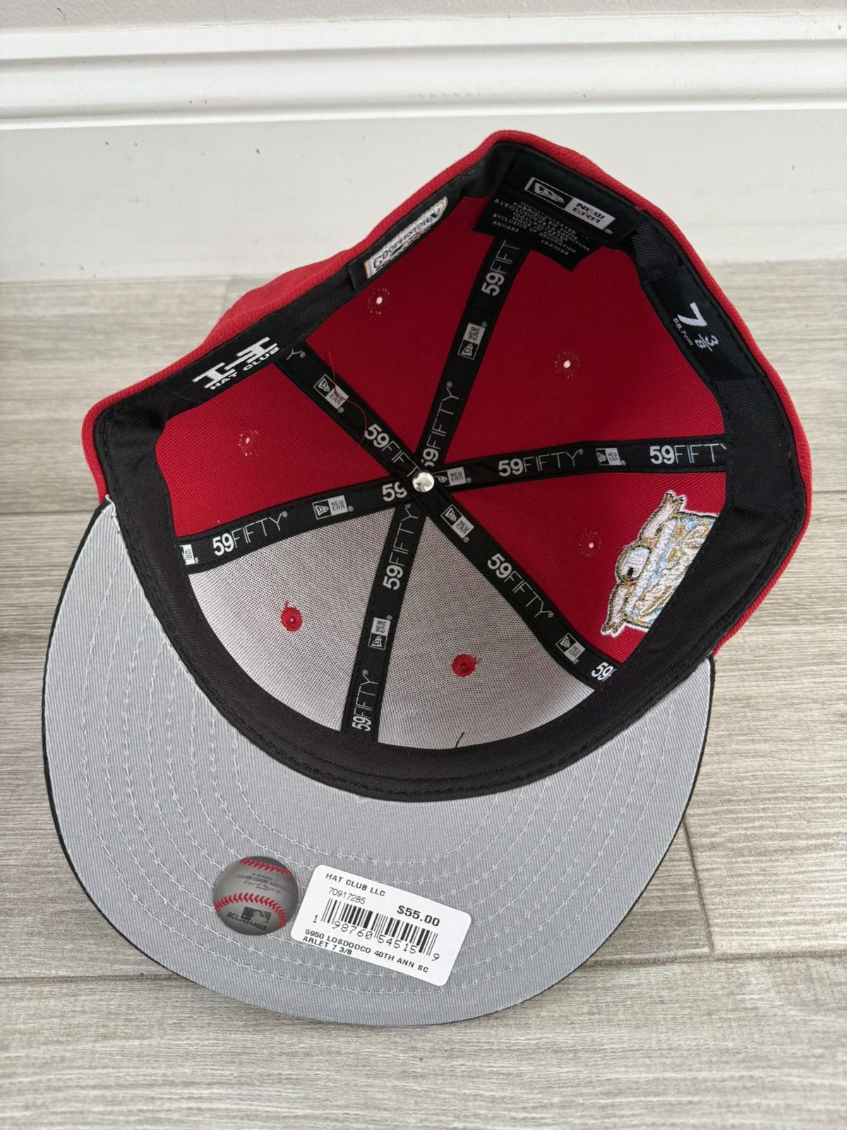 New Era Los Angeles Dodgers Hat Club New Era Red Black Fitted 7 3/8 Size ONE SIZE - 7 Thumbnail