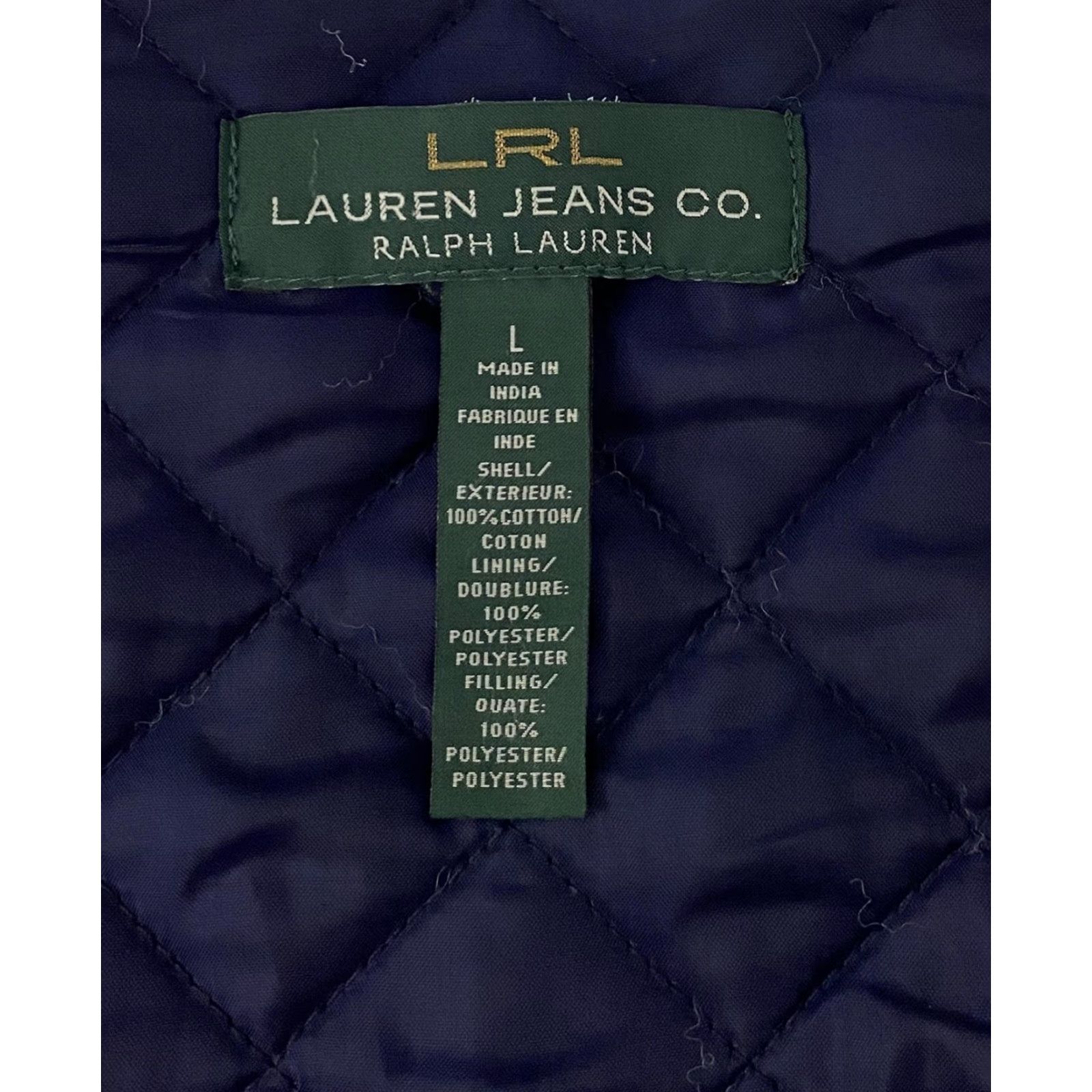 Ralph Lauren Lauren Jeans Co Ralph Lauren Jacket Womens Large Blue Quilted Cotton Collarless Size 36" / US 14 / IT 50 - 3 Thumbnail