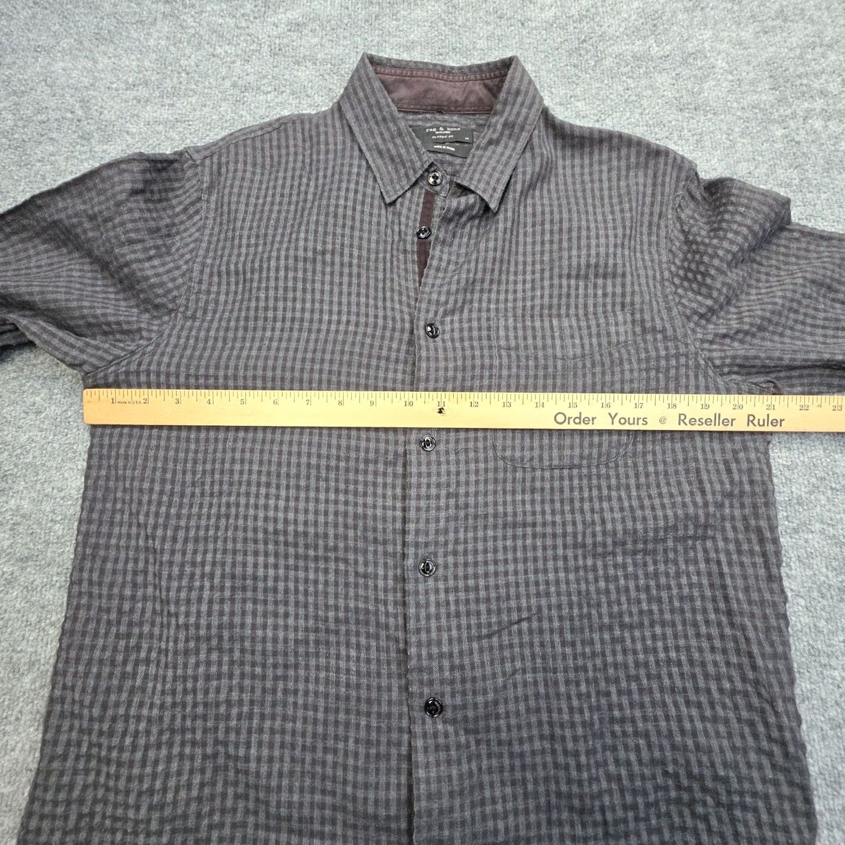 Rag & Bone Rag & Bone Shirt Men's Medium Classic Fit Cotton Blend Button Up Plaid Collared Casual Button-Down Slim Mens Size US M / EU 48-50 / 2 - 7 Thumbnail