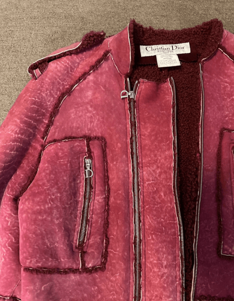 Dior Dior jacket sheepskin coat shearling leather biker Vintage Size L / US 10 / IT 46 - 3 Thumbnail