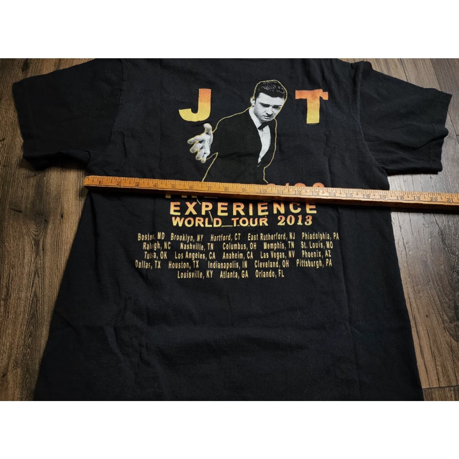 Delta Justin Timberlake 20/20 Experience Tour 2013 Graphic Tee T-Shirt Mens Medium Black Double-Sided Size US M / EU 48-50 / 2 - 3 Thumbnail