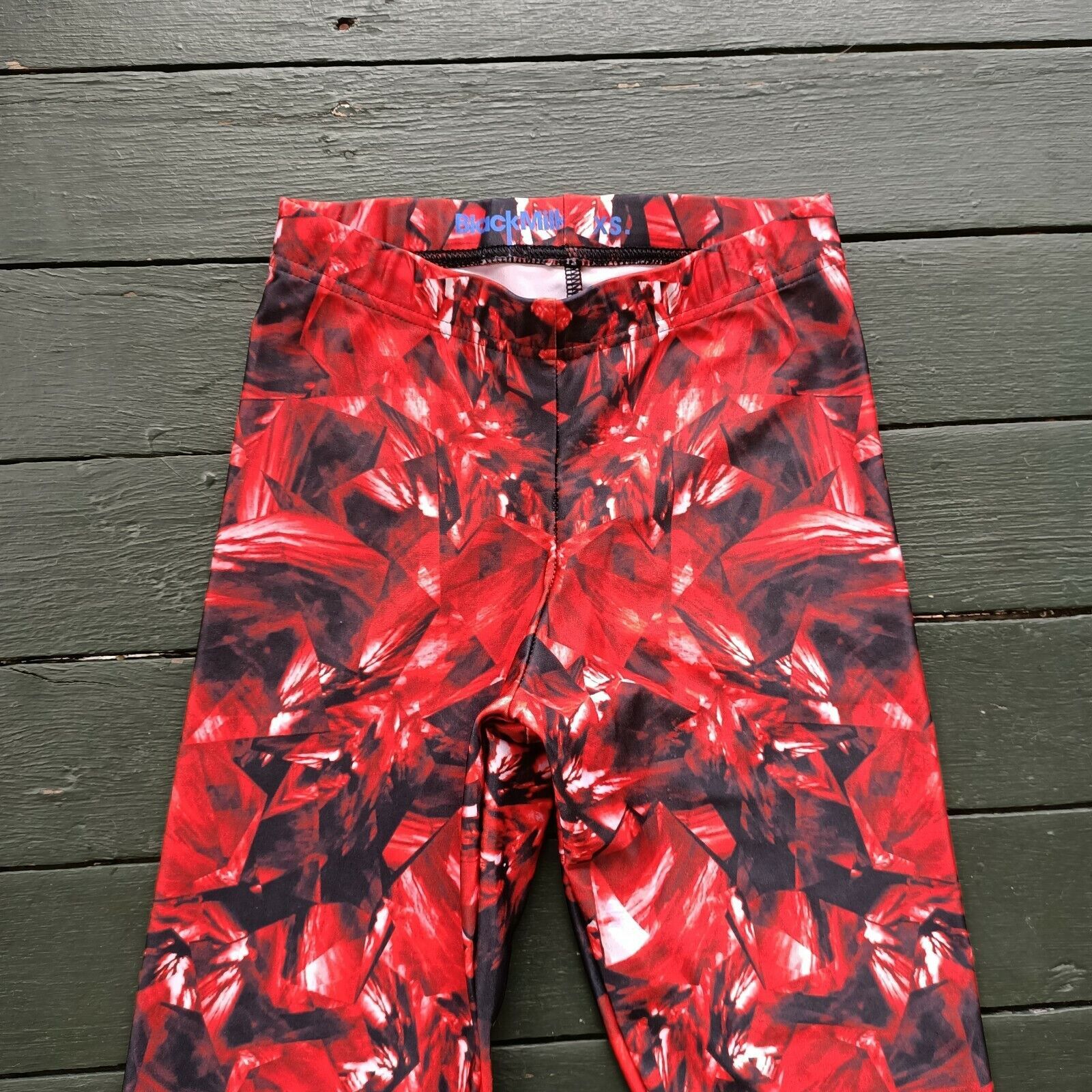 Man Made In Australia Black Milk Leggings Red Black Ruby High Waist Limited Size 27" / US 4 / IT 40 - 5 Thumbnail
