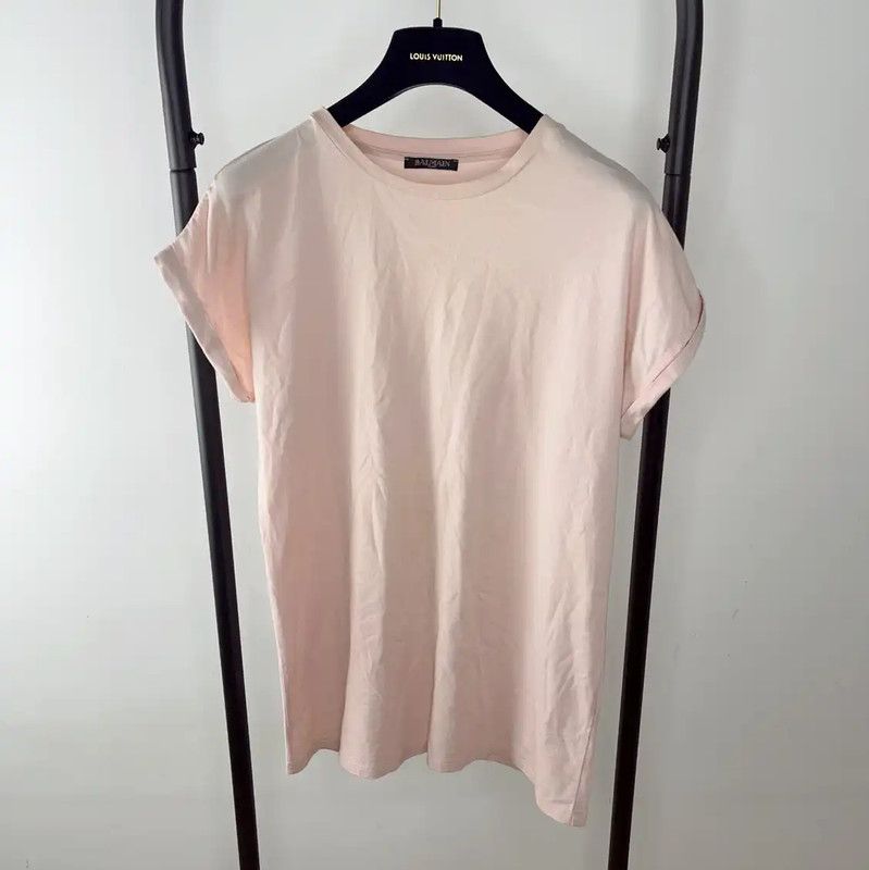 Balmain Balmain Pink Cotton T-Shirt for Women 0089 Size XS / US 0-2 / IT 36-38 - 1 Thumbnail