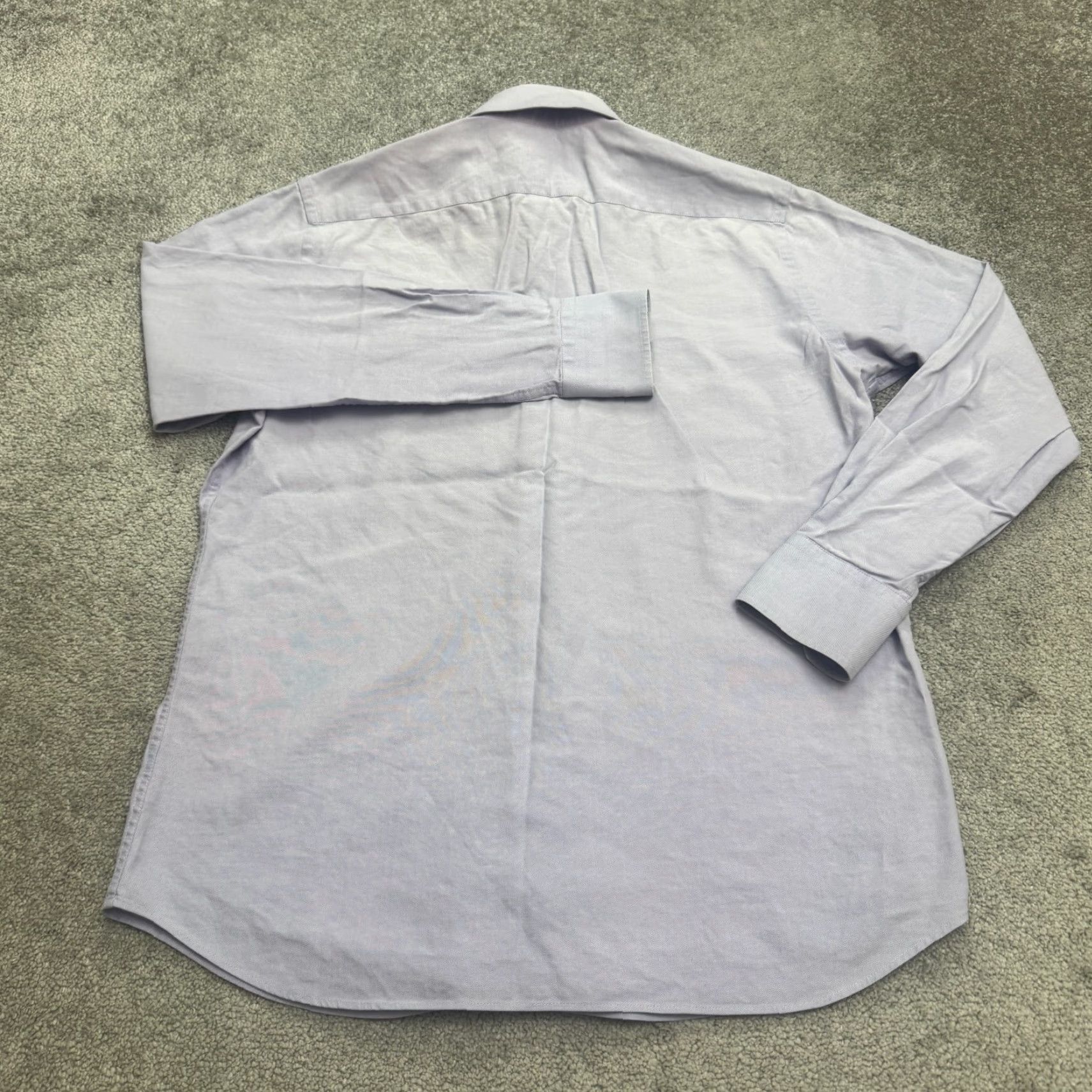 Vintage Strong Purple Cotton Dress Shirt Men Large 16.5 Long Sleeve Business Casual Classic Size 42R - 2 Thumbnail