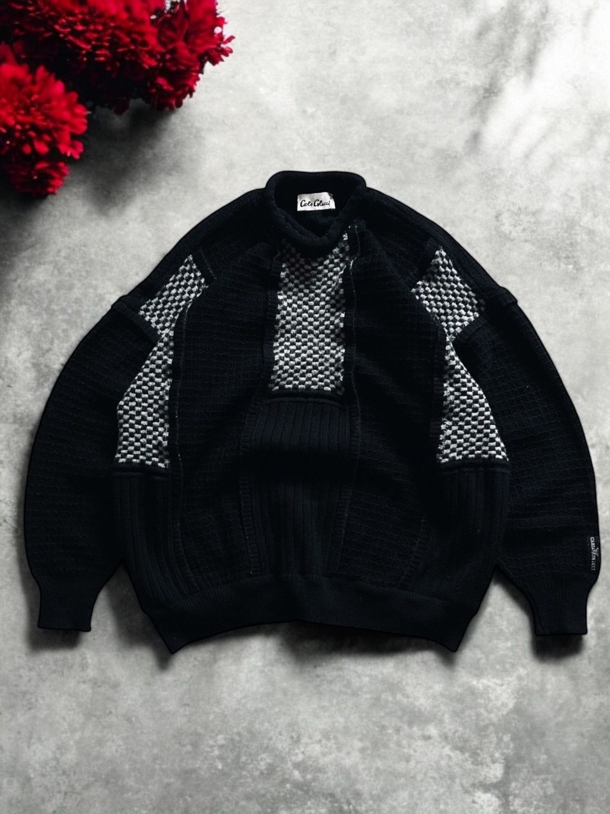 Carlo Colucci × Vintage Vintage 90’s carlo colucci knitted block sweater drip Y2k Size US XL / EU 56 / 4 - 1 Thumbnail