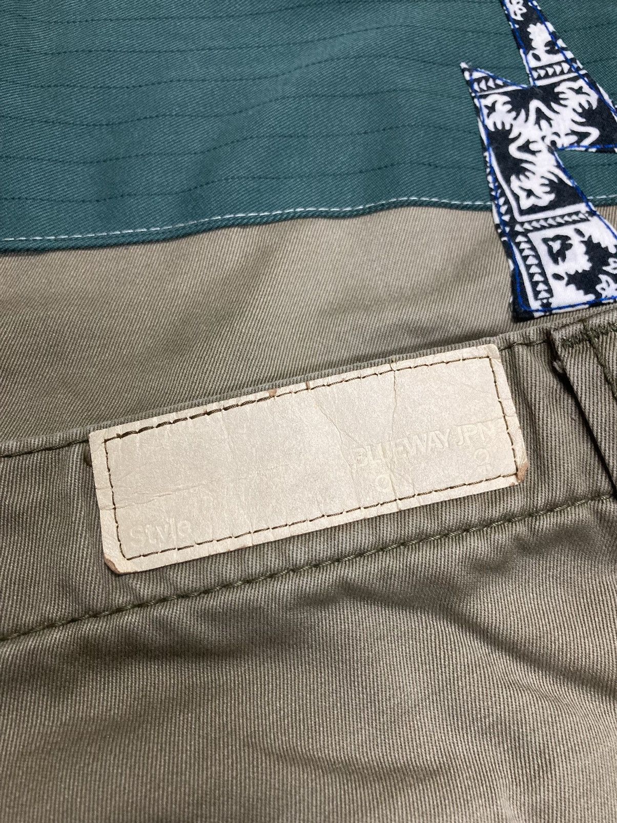 Kapital Reworked Blue Way Khaki Patchwork Pants Size US 32 / EU 48 - 23 Thumbnail