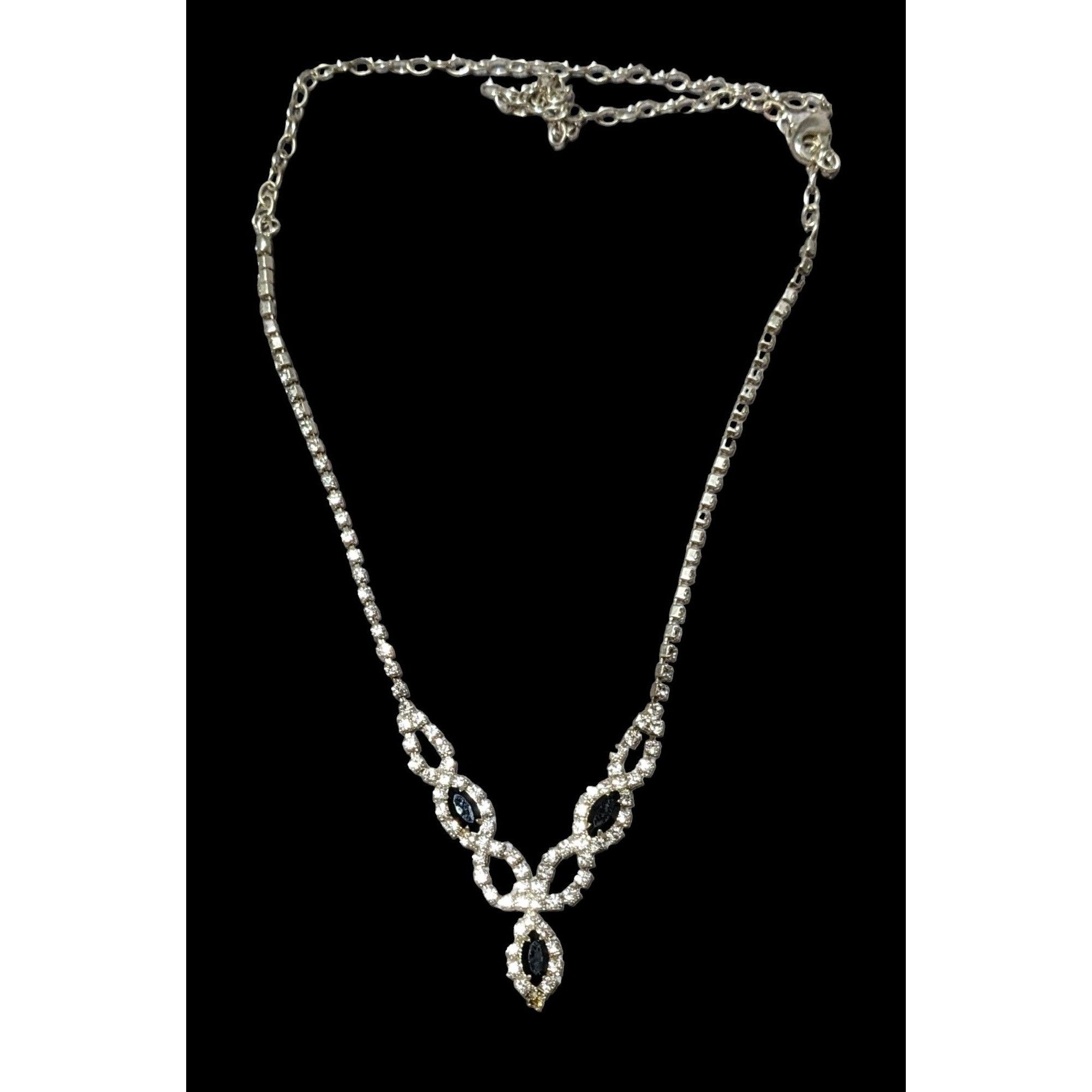Other Gothic Clear And Black Rhinestone Bridal Necklace Size ONE SIZE - 1 Thumbnail