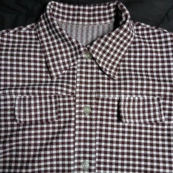 Vintage Vintage 60s Plaid Checker Polyester Button Disco Shirt Size M / US 6-8 / IT 42-44 - 1 Thumbnail