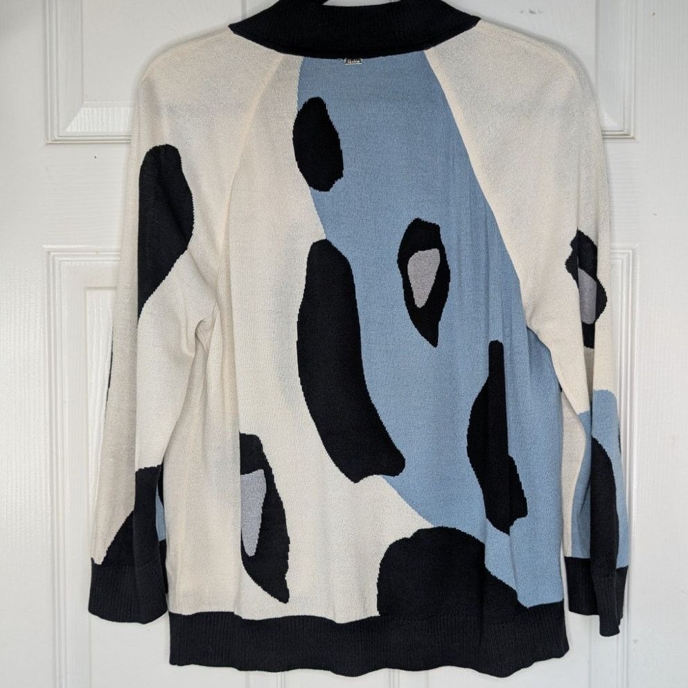 St. John St. John Yellow Label Geometric Knit Zip Up Bomber Sweater Size M / US 6-8 / IT 42-44 - 2 Thumbnail