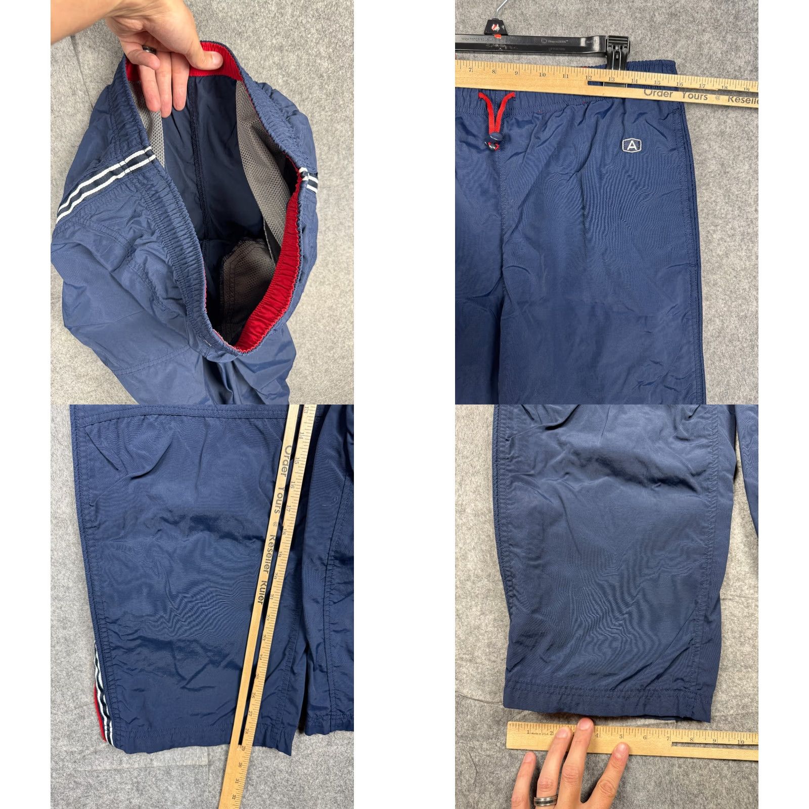 Abercrombie & Fitch VINTAGE Abercrombie & Fitch Pants Track Windbreaker 90s Y2K Gym Zip Mens Medium Blue Nylon Straight 29in Inseam Regular Lined Zip Waist 32in Size US 31 - 8 Thumbnail