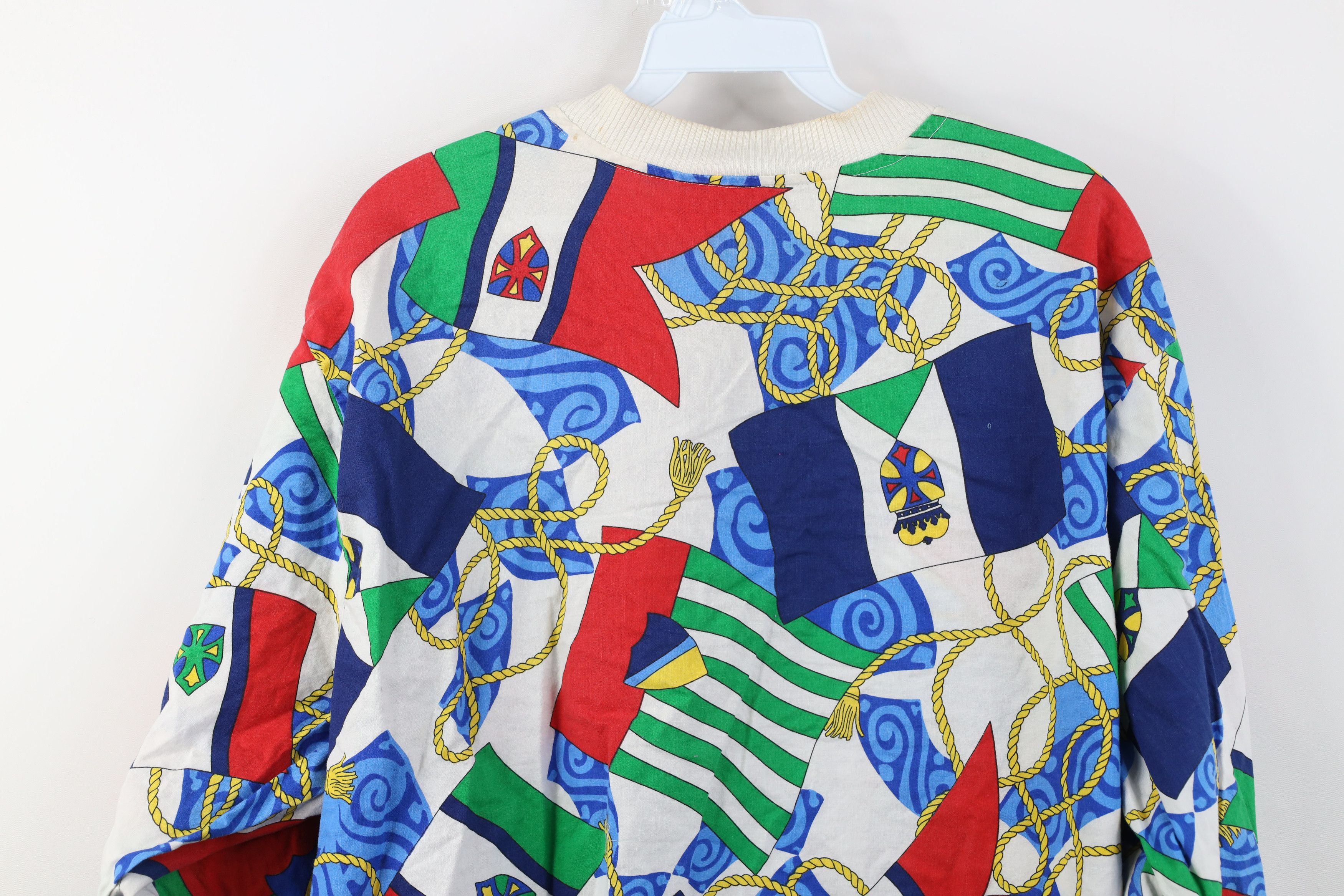 Vintage AS IS Vintage 90s Streetwear Sailing Flags Bomber Jacket AOP Size L / US 10 / IT 46 - 13 Thumbnail