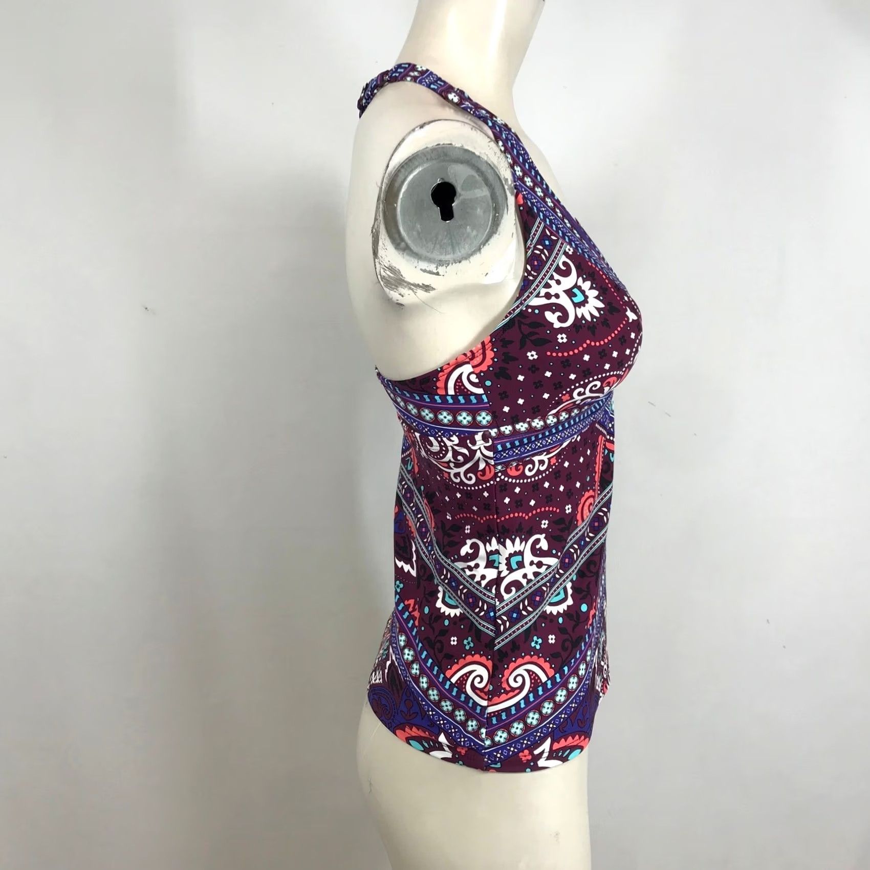 Vintage Title Nine Purple Paisley Halter Tankini Swim Top Small Size S / US 4 / IT 40 - 4 Thumbnail