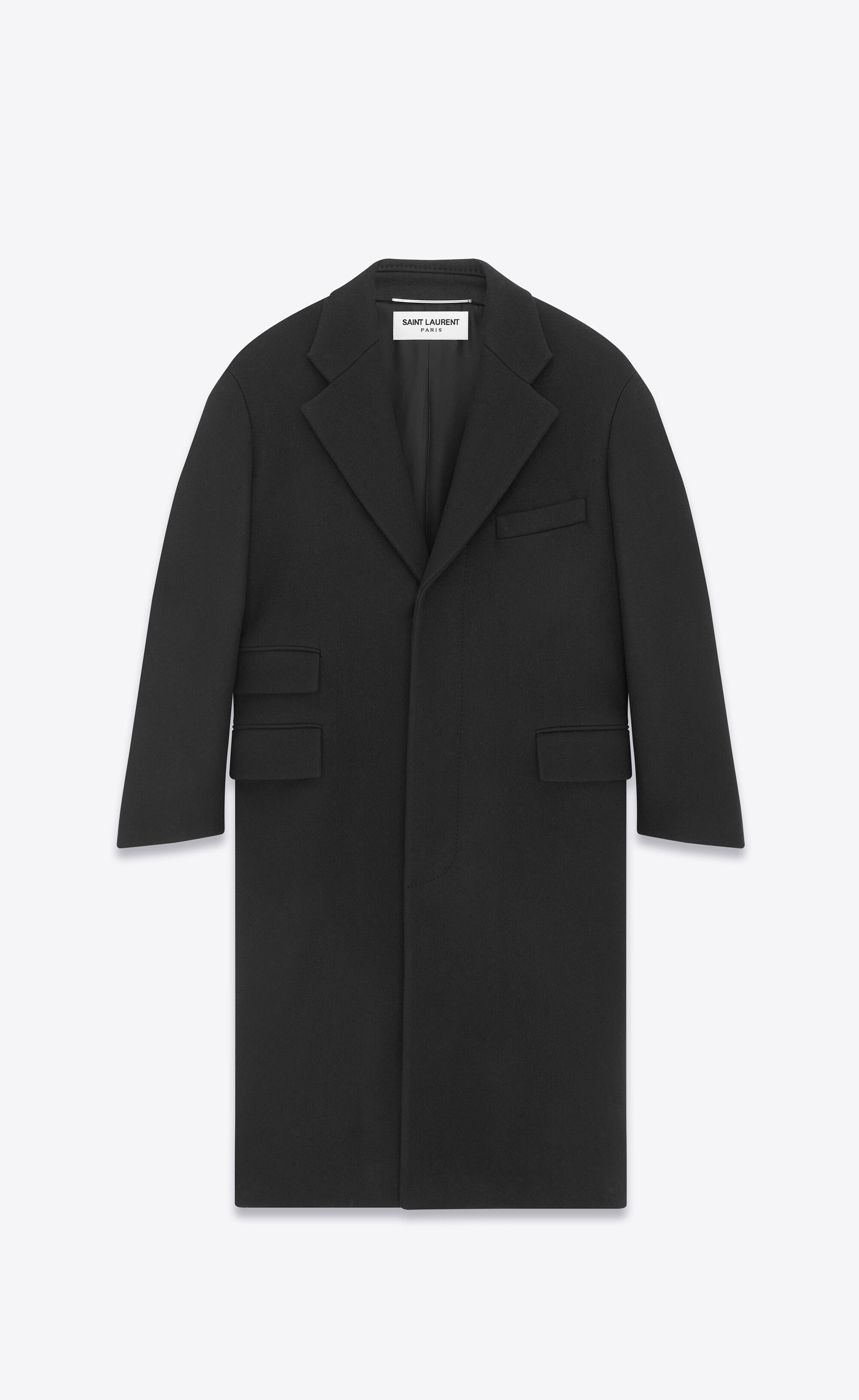 Saint Laurent Paris o1s1wg110225 756972 Oversized Coat in Wool in Black Size M / US 6-8 / IT 42-44 - 1 Thumbnail