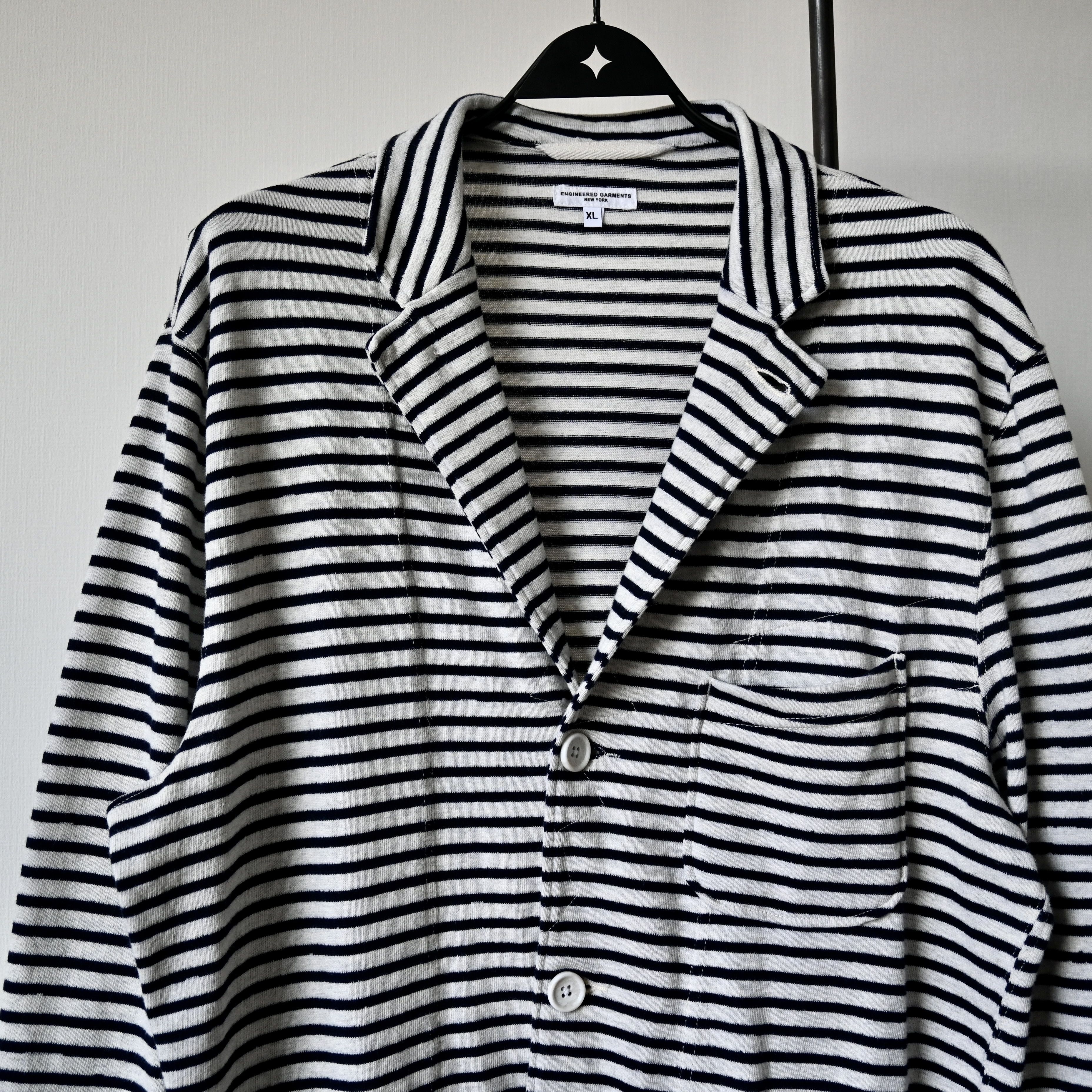 Engineered Garments Engineered Garments "Knit Jacket" striped jersey blazer, XL Size US XL / EU 56 / 4 - 5 Thumbnail