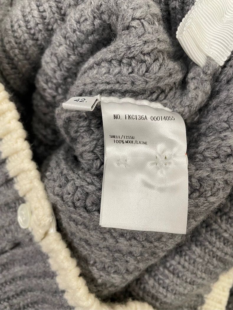 Thom Browne Thom browne Gray four-stripe thick wool lapel cardigan jack Size M / US 6-8 / IT 42-44 - 6 Thumbnail