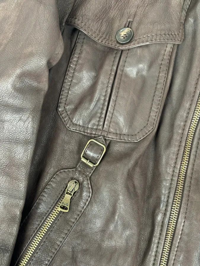 Dolce & Gabbana 2000s Dolce & Gabbana Buffalo Brown Aviator Leather Jacket Size US L / EU 52-54 / 3 - 9 Thumbnail