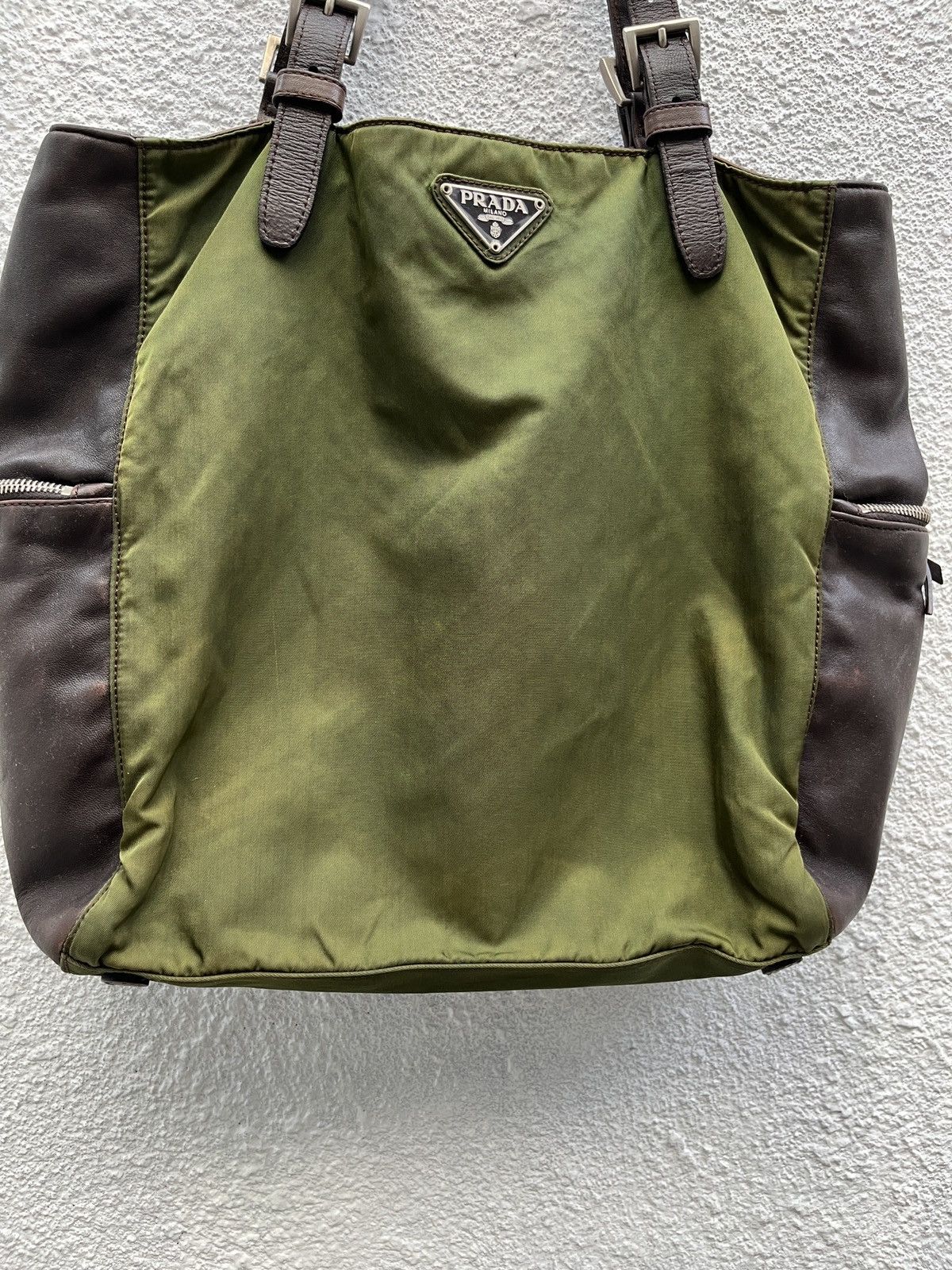 Prada Vintage Prada Tessuto Leather Tote Bag Size ONE SIZE - 5 Thumbnail