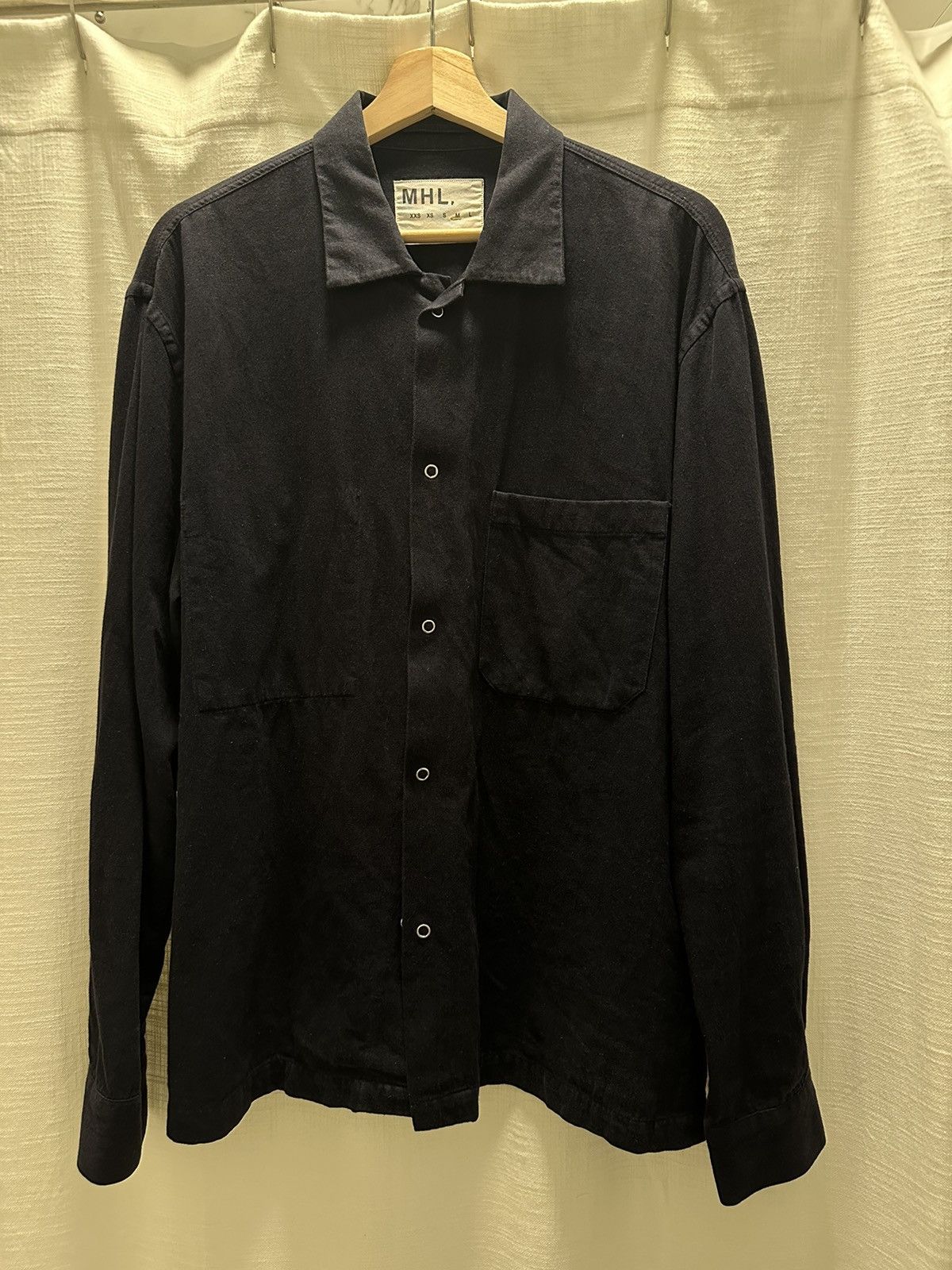 Margaret Howell Margaret Howell MHL Factory Linen Shirt Navy Size US M / EU 48-50 / 2 - 2 Thumbnail