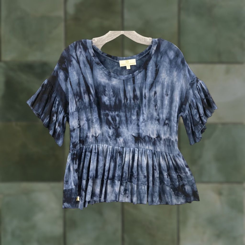Vintage Simply Southern Womens Top Size Medium ruffled sleeves tunic pilling on front Size M / US 6-8 / IT 42-44 - 1 Thumbnail