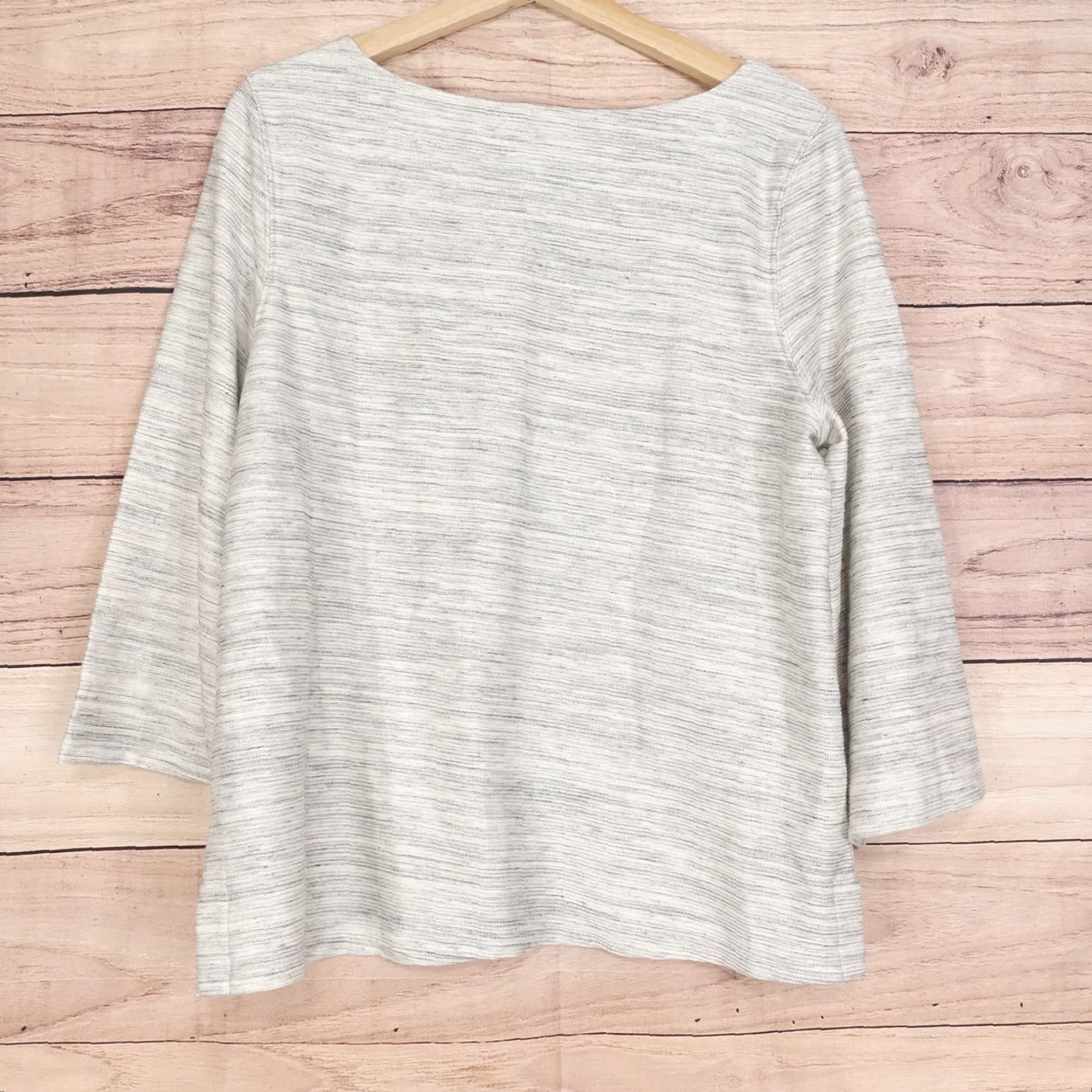 Old Navy Old Navy Top Womens Large Gray Striped Long Sleeve Pullover Casual Top Size L / US 10 / IT 46 - 5 Thumbnail