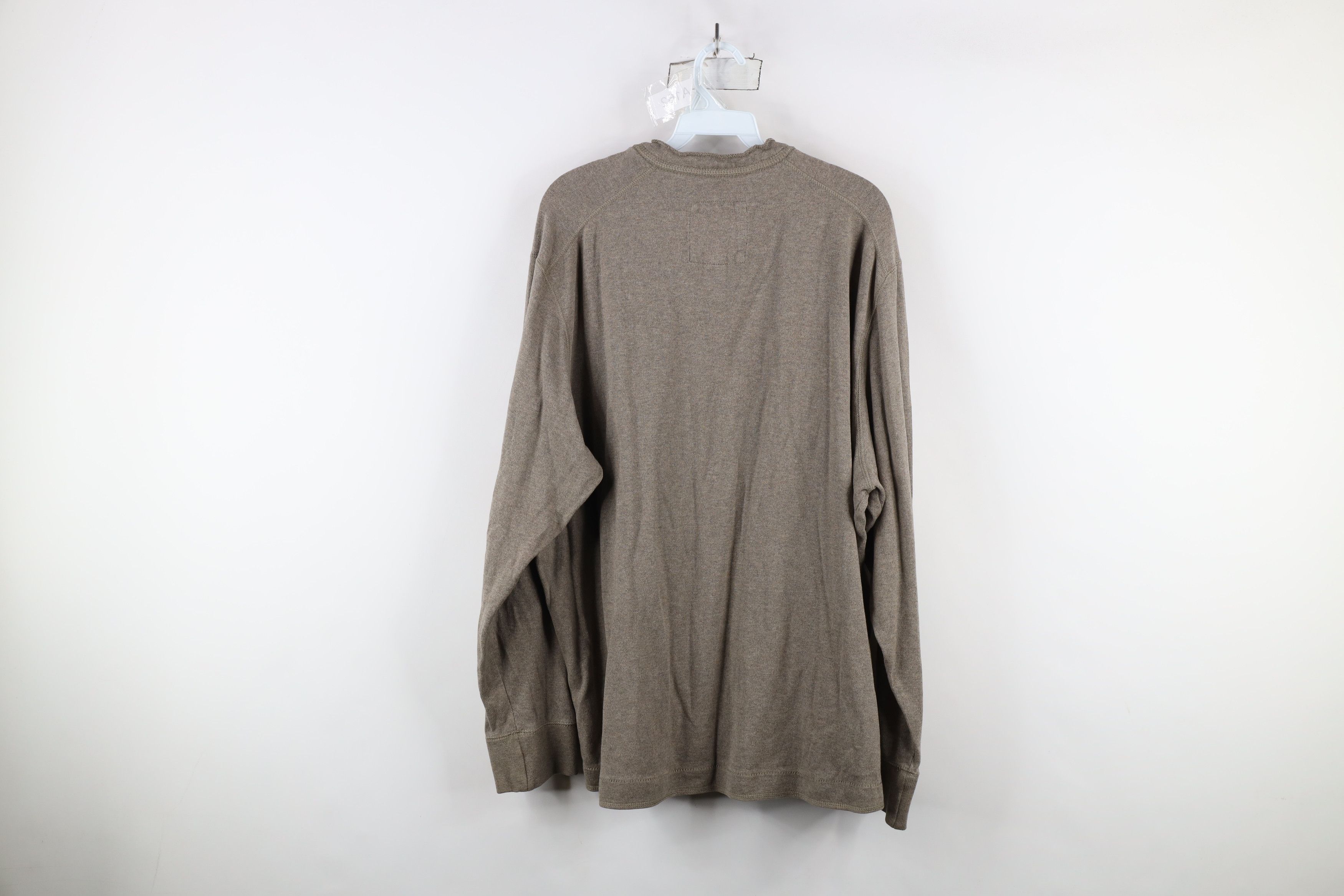 Eddie Bauer × Vintage Vintage Eddie Bauer Cotton Ribbed Knit Henley T-Shirt Beige Size US XL / EU 56 / 4 - 13 Thumbnail