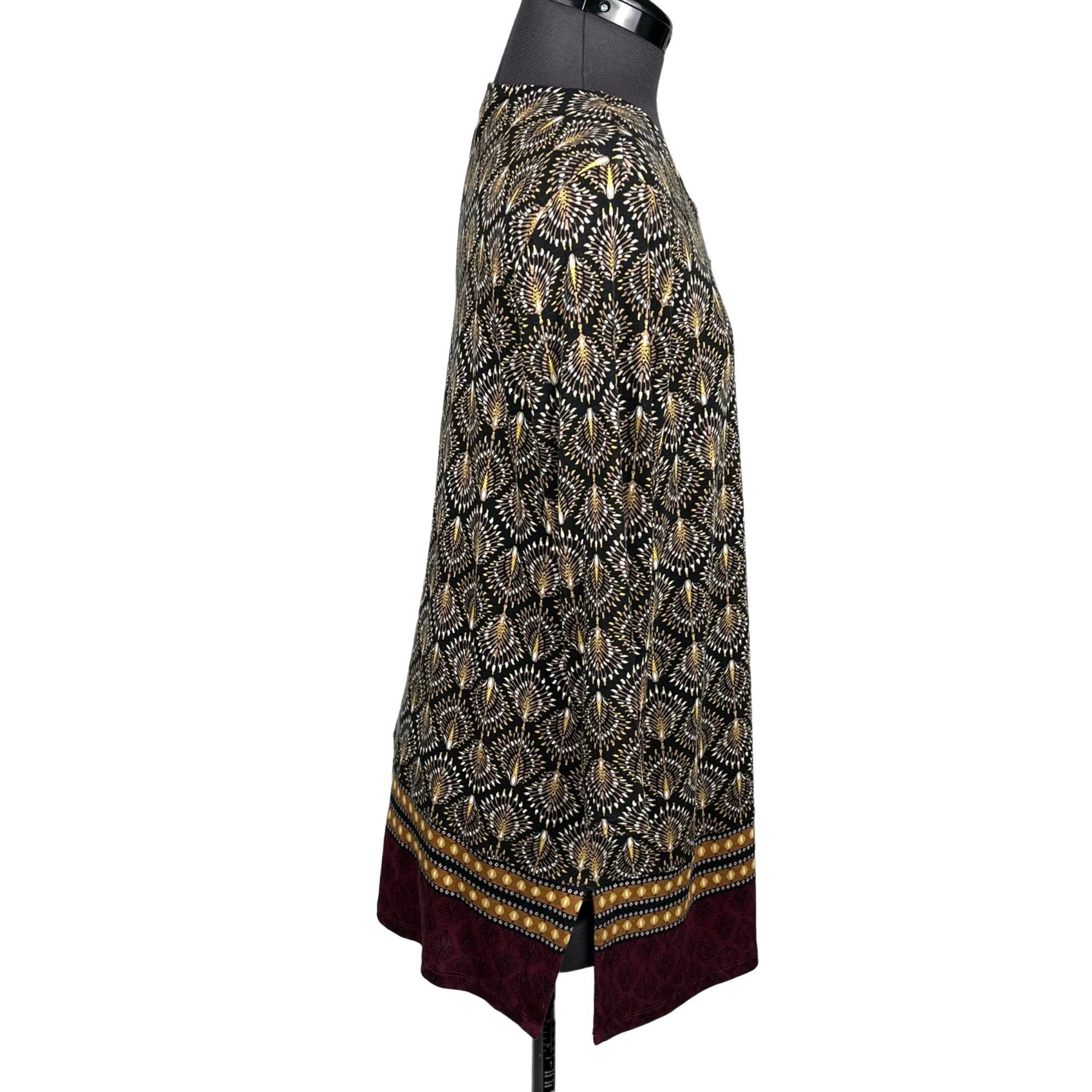 Other J. Jill Women's Black/Brown Print Top Tunic 3/4-Sleeve Scoop Size S / US 4 / IT 40 - 5 Thumbnail