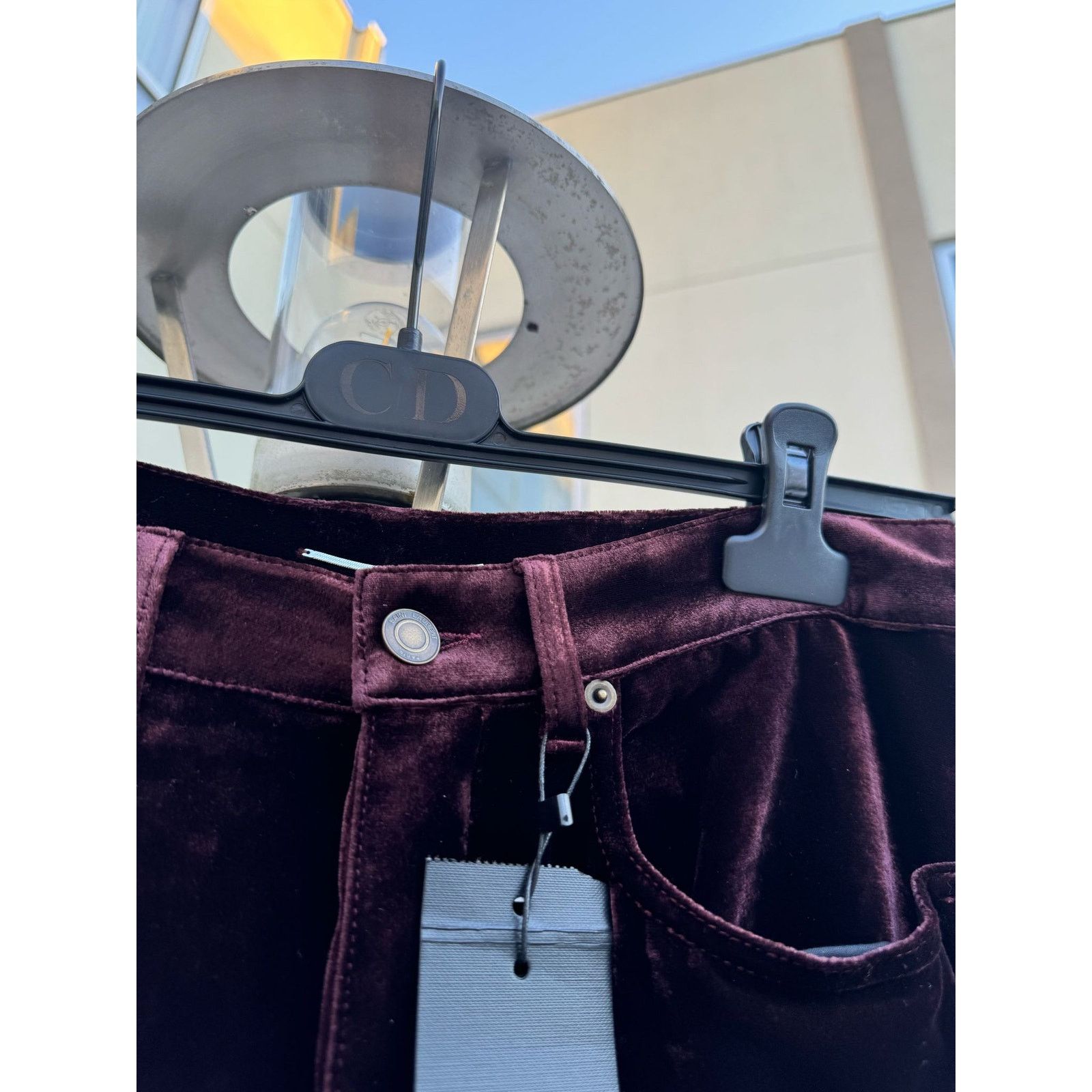 Saint Laurent Paris o1rshd1 Wide Leg Velvet / Velour Pants in Burgundy Size US 30 / EU 46 - 7 Thumbnail