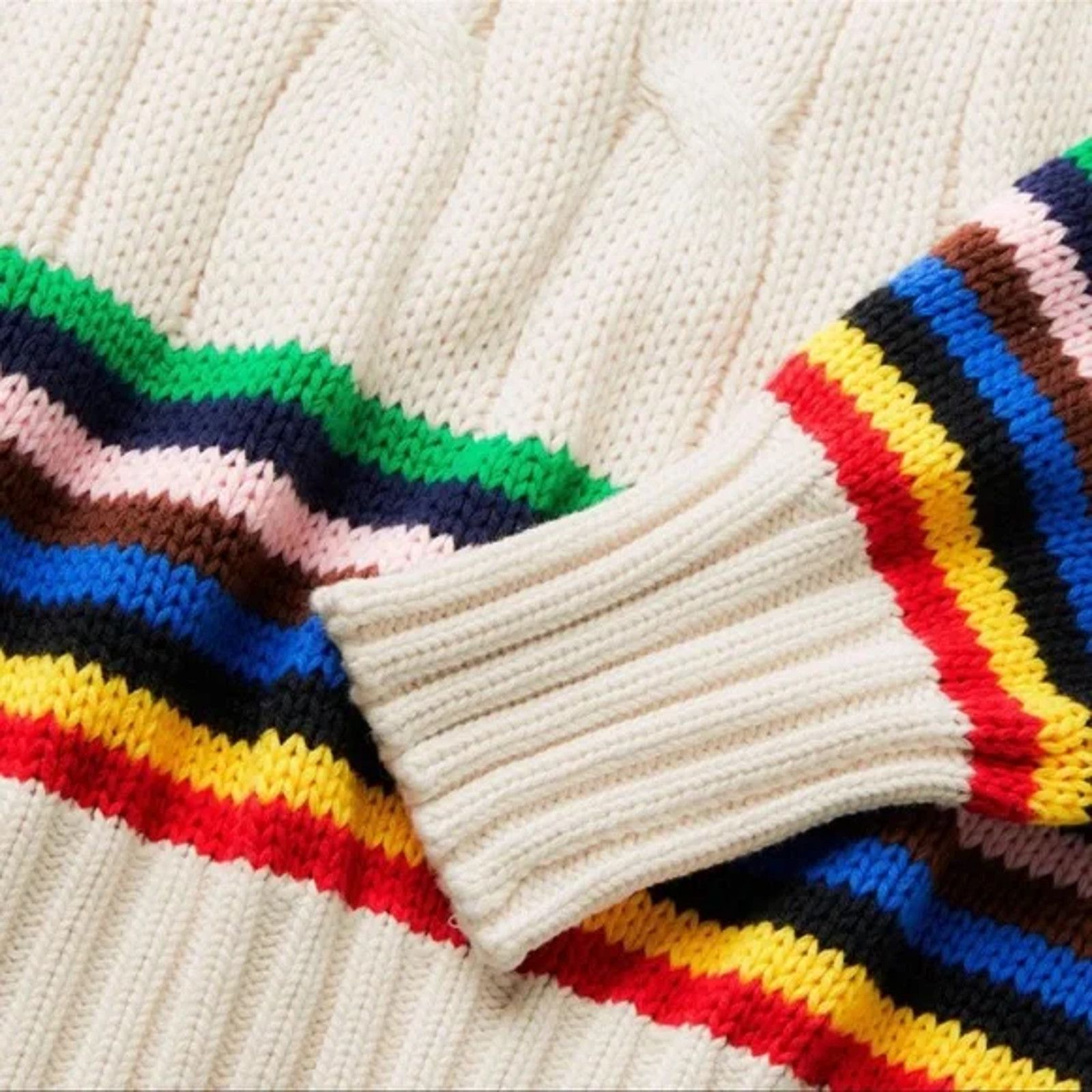 Rowing Blazers Rowing Blazers x Target Croquet Stripe Cable Knit Sweater XS Size XS / US 0-2 / IT 36-38 - 4 Thumbnail
