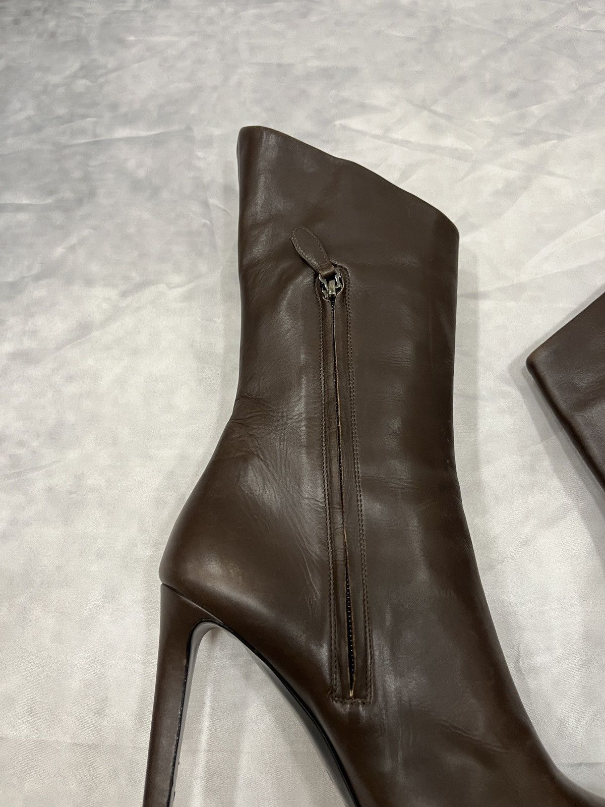 Jil Sander Jil Sander Brown Leather Platform High Heel Boots Size US 10 / IT 40 - 10 Thumbnail