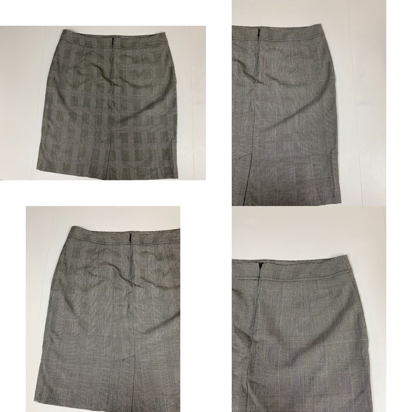 Vintage New York and Company Skirt Women's Regular 10 Gray Plaid A-Line Knee Length Size 32" / US 10 / IT 46 - 8 Thumbnail