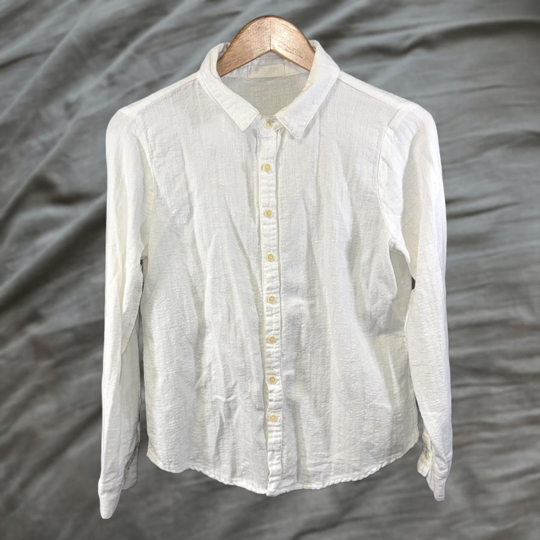 Vintage CP Shades Shirt Womens XS White Button-Down Long Sleeve Textured Made in USA Size XS / US 0-2 / IT 36-38 - 1 Thumbnail