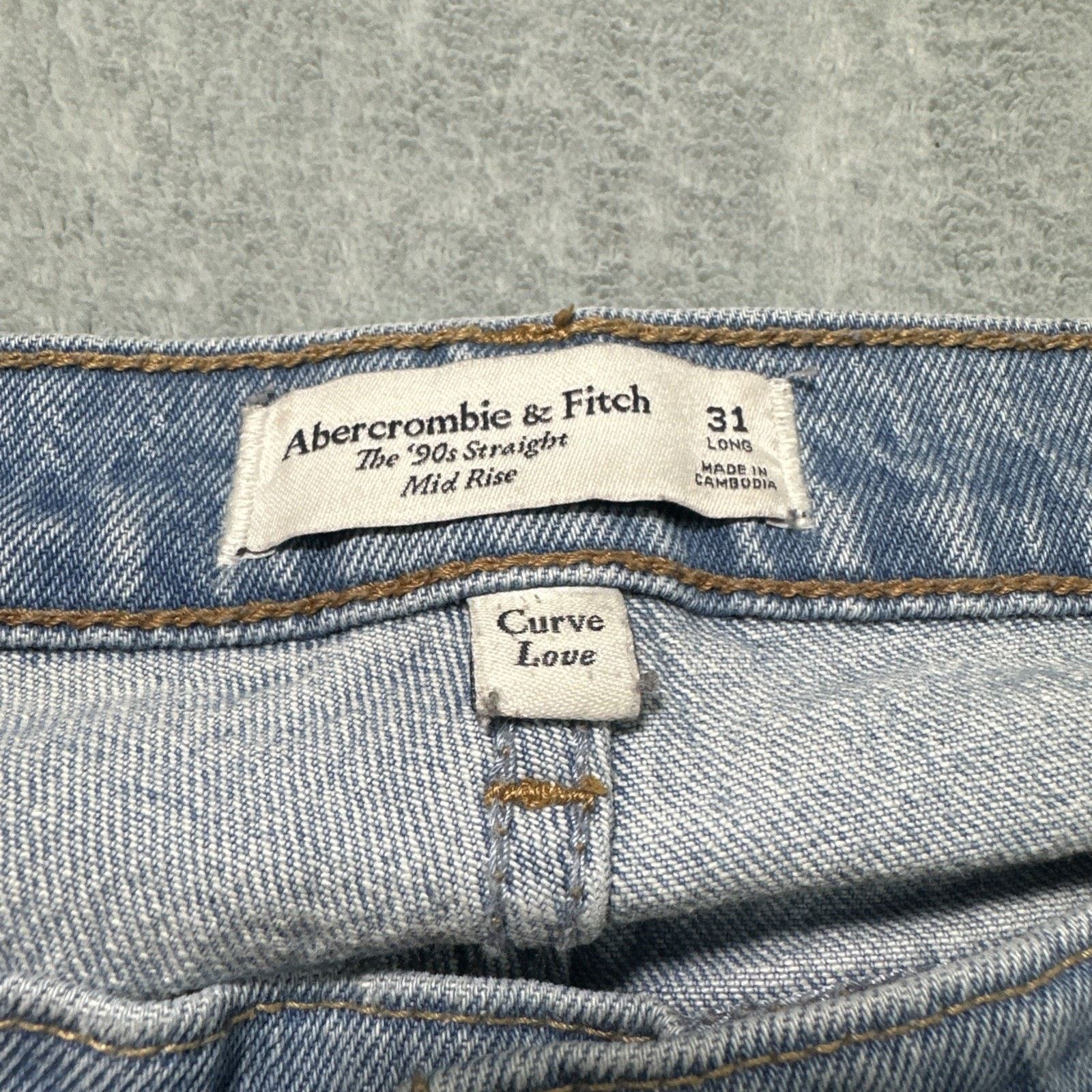 Abercrombie & Fitch Y2k 2000s Abercrombie Fitch Straight Baggy Jeans Ws 31 Size 35" - 4 Thumbnail