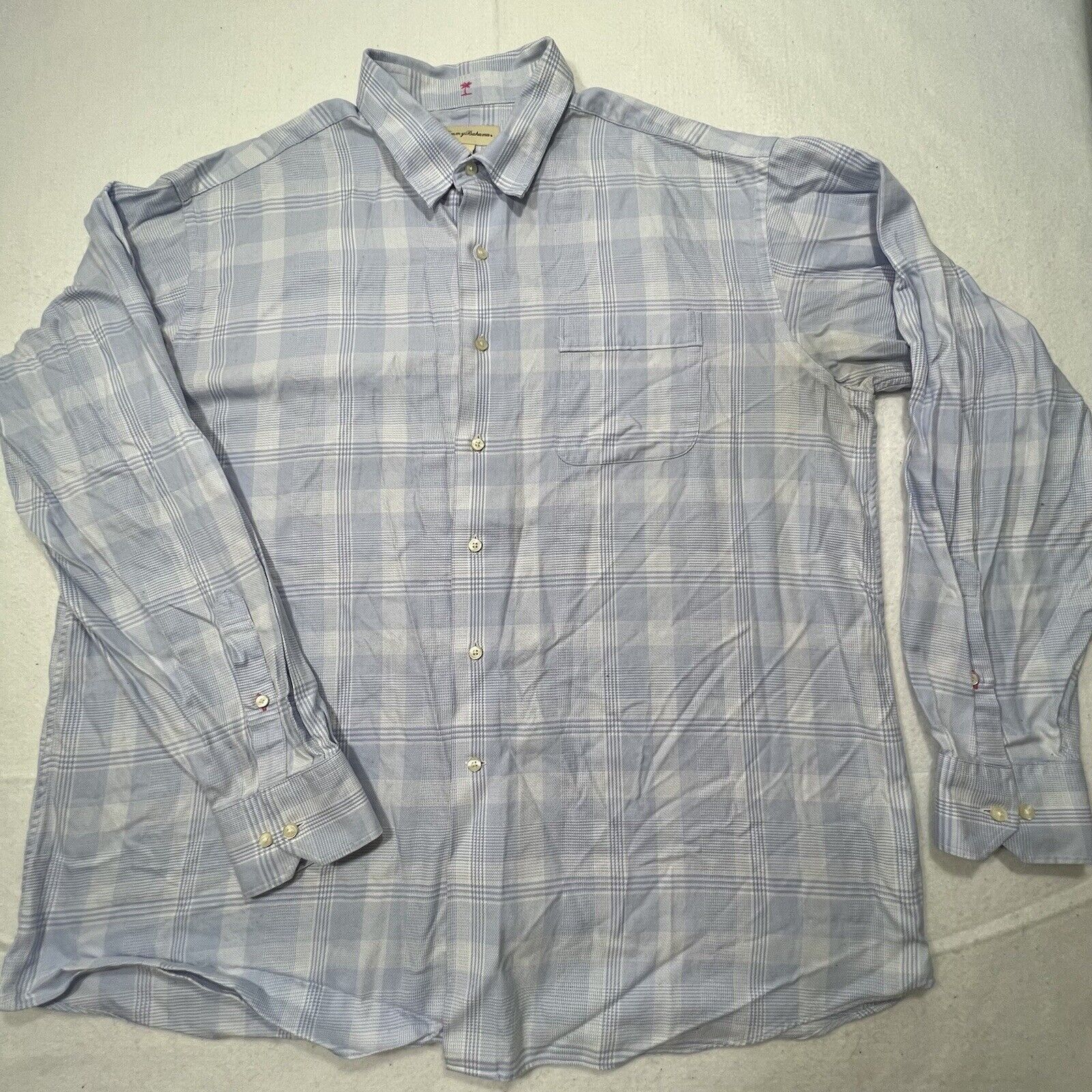 Tommy Bahama Tommy Bahama Blue & White Plaid Striped Button Down Shirt Size US XL / EU 56 / 4 - 1 Thumbnail