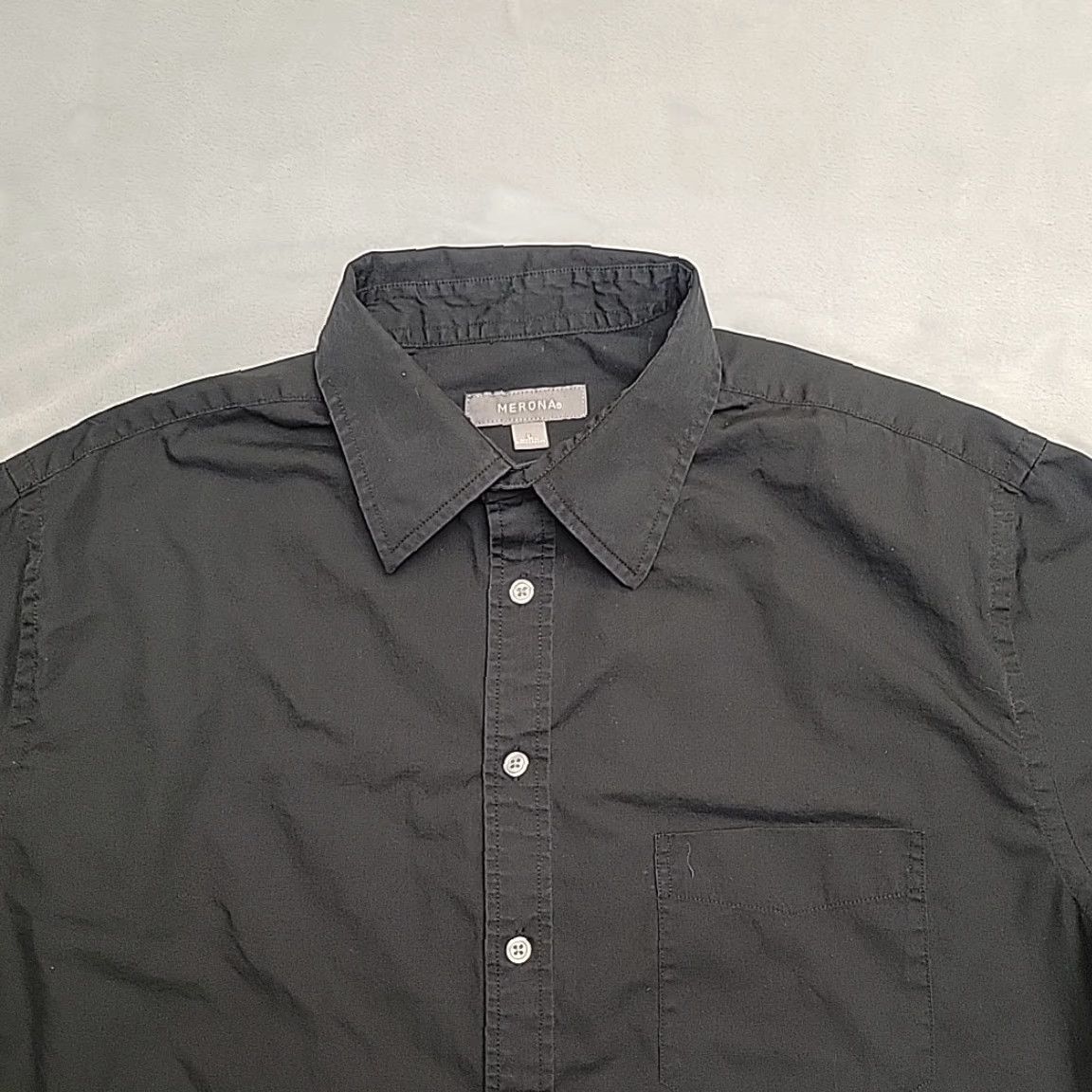 Merona Merona Shirt Mens L Black Button-Up Casual Dress Work Office Minimal Classic Size US L / EU 52-54 / 3 - 2 Thumbnail