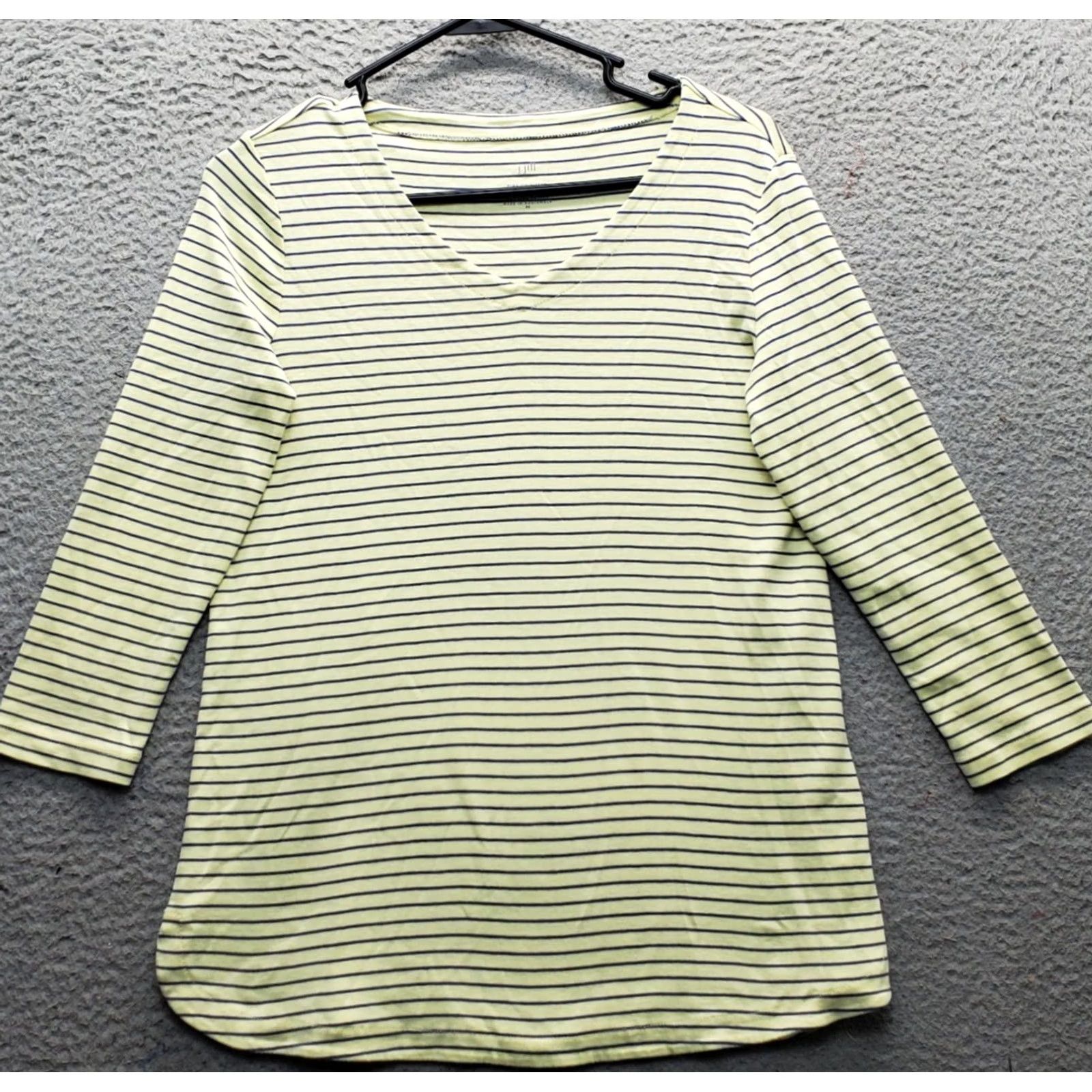 J. Jill J. Jill Shirt Womens XS Multicolor Striped Pima Cotton 3/4 Sleeve Pullover Tee Size XS / US 0-2 / IT 36-38 - 2 Thumbnail