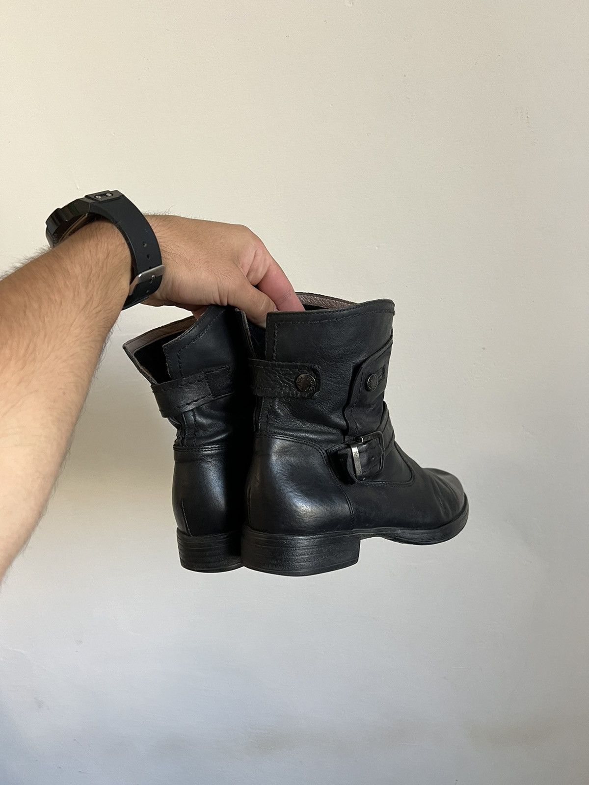 Leather Y2K vintage leather avant garde boots Rick Owen’s style Size US 8 / IT 38 - 3 Thumbnail