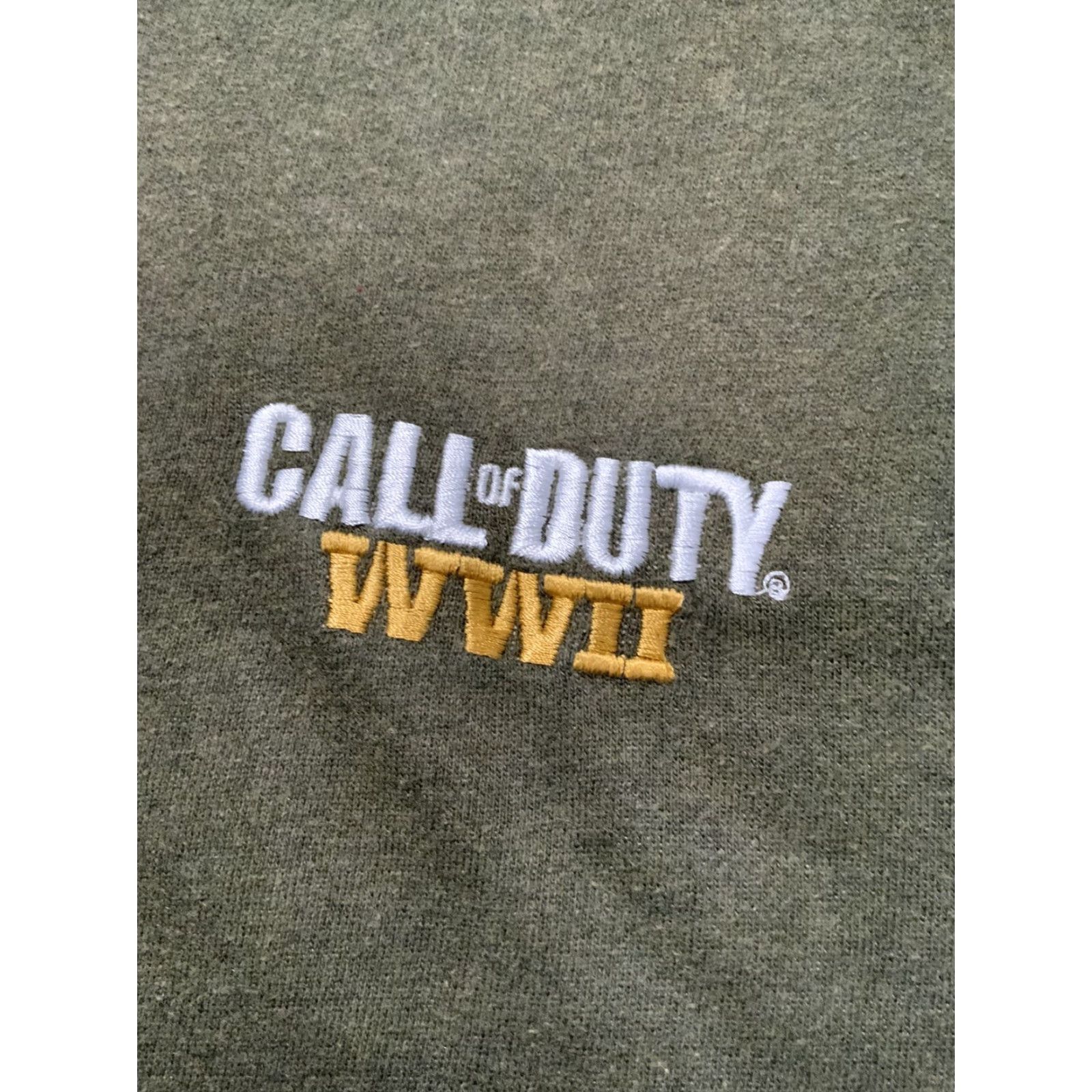 Vintage Call Of Duty WWII World War 2 Independent Trading Olive Zip Gaming Hoodie Sz. M Mens Size US M / EU 48-50 / 2 - 7 Thumbnail