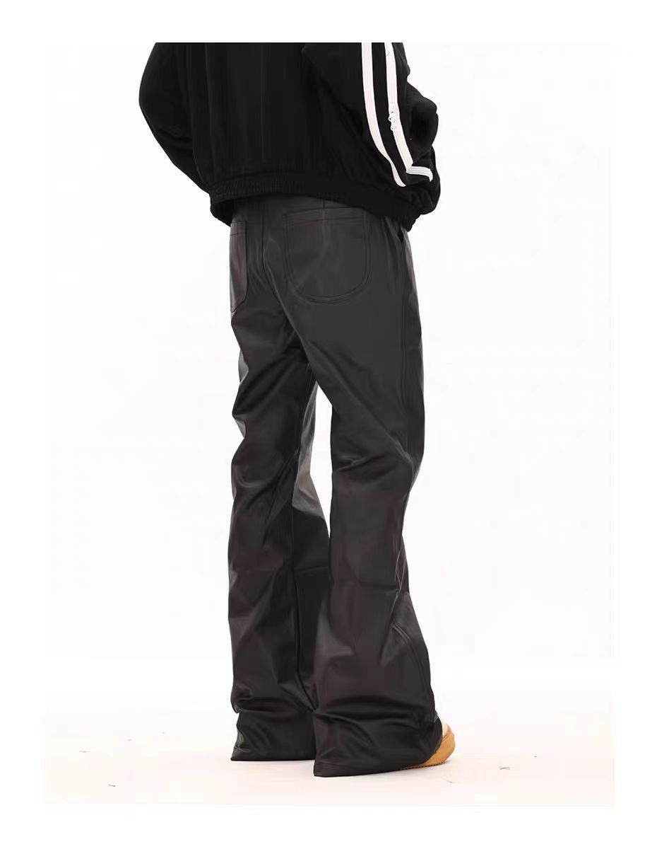 Japanese Brand × Vintage Vintage street punk micro flare casual leather pants Size US 34 / EU 50 - 7 Thumbnail