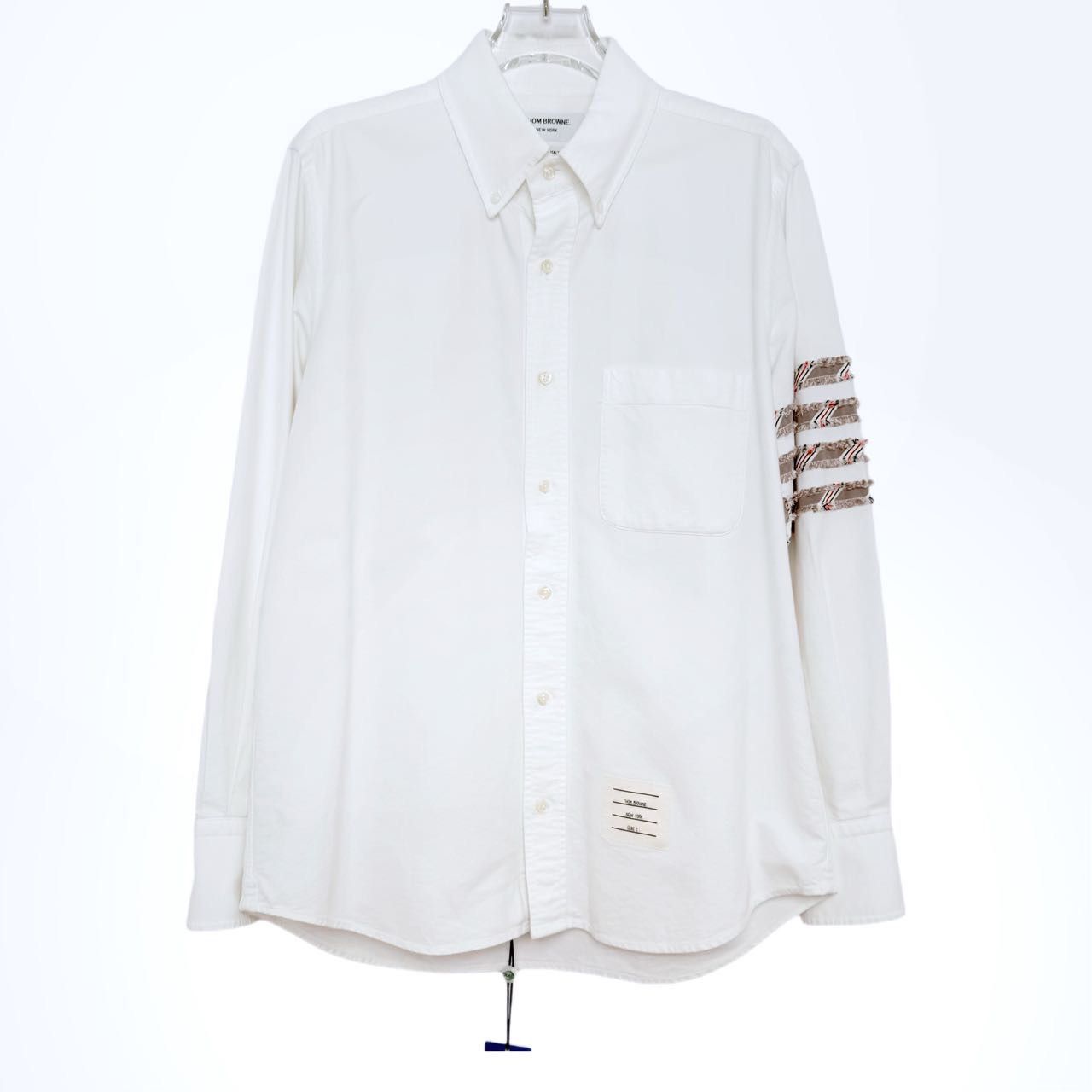 Thom Browne Thom Browne Four-Bar Embroidered Long Sleeve Shirt K26WX Size US M / EU 48-50 / 2 - 1 Thumbnail