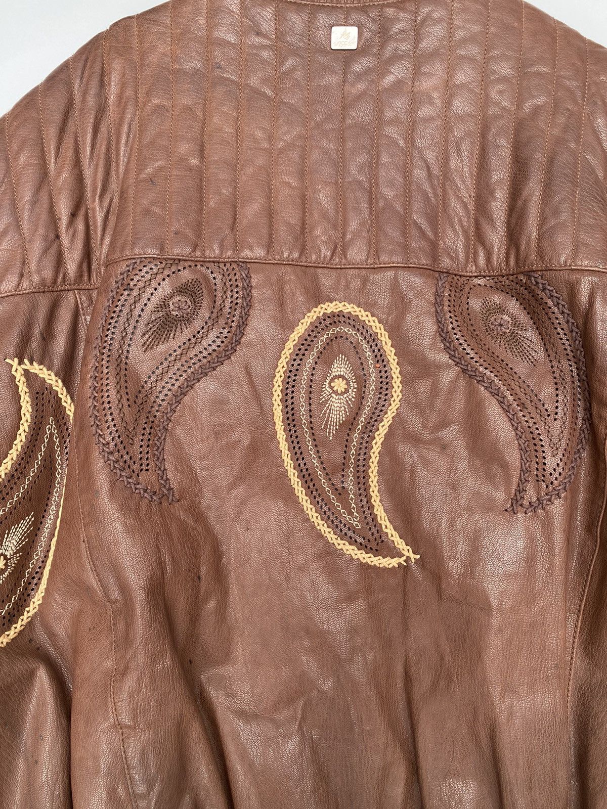 Al Wissam Al- Wissam- Indian Heritage Mango Pattern Leather Jacket Size US XXL / EU 58 / 5 - 14 Thumbnail